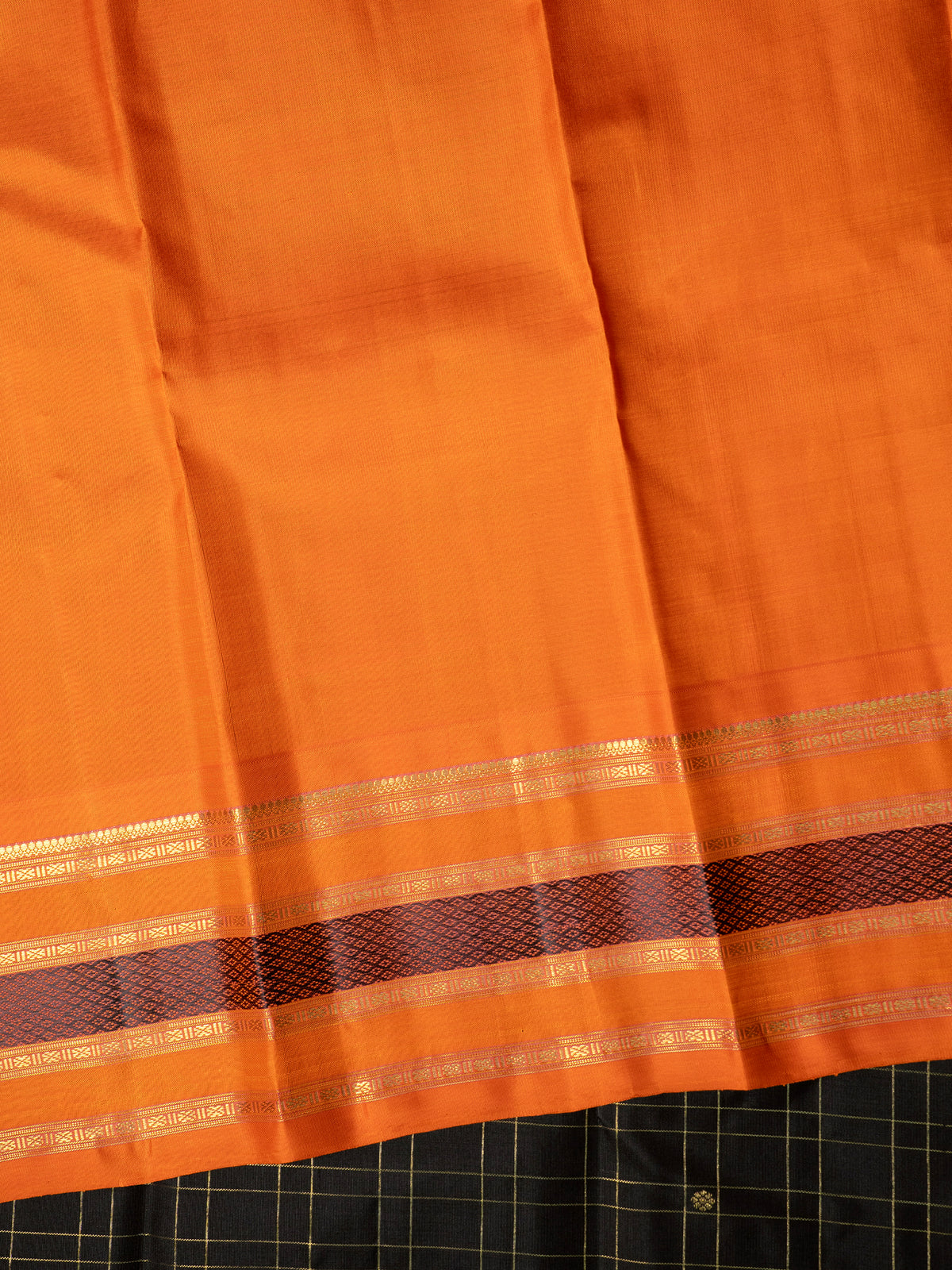 Black vintage kattam butta kai korvai/ Kanjipuram Silk Saree CLSA10773
