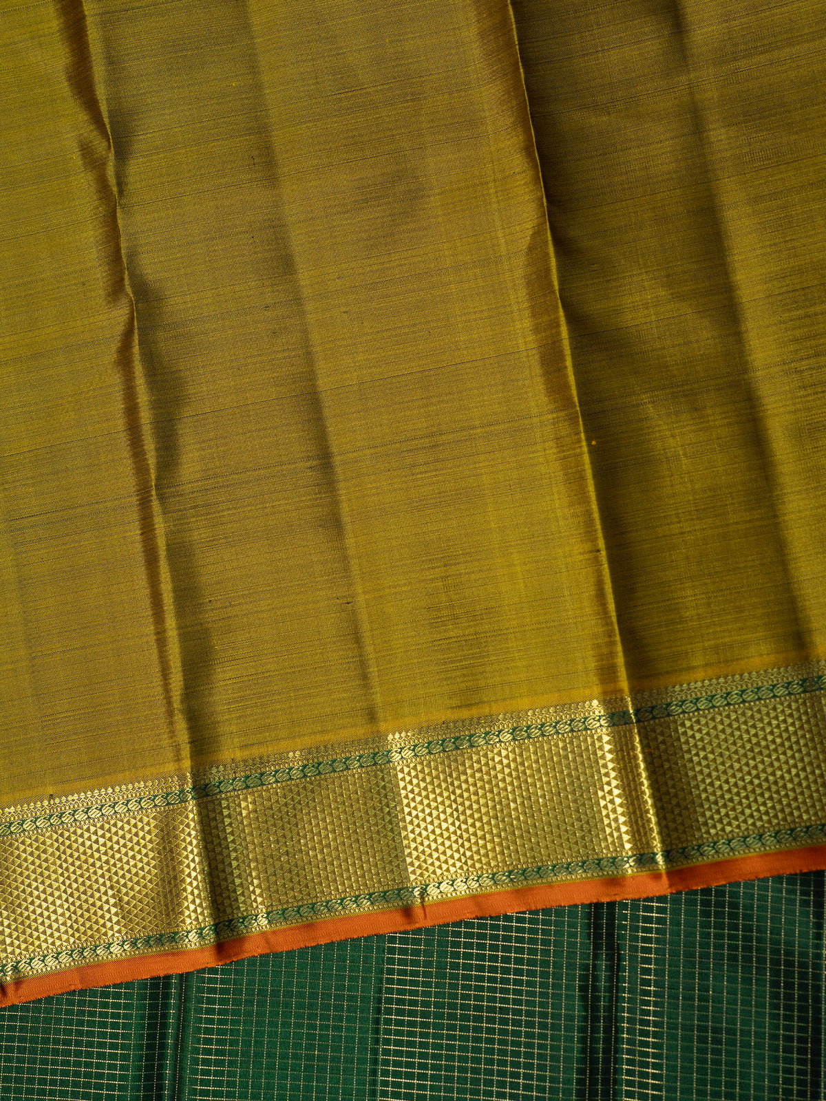 Green Zari checks with butta/Kanjipuram Silk Saree CLSA11609
