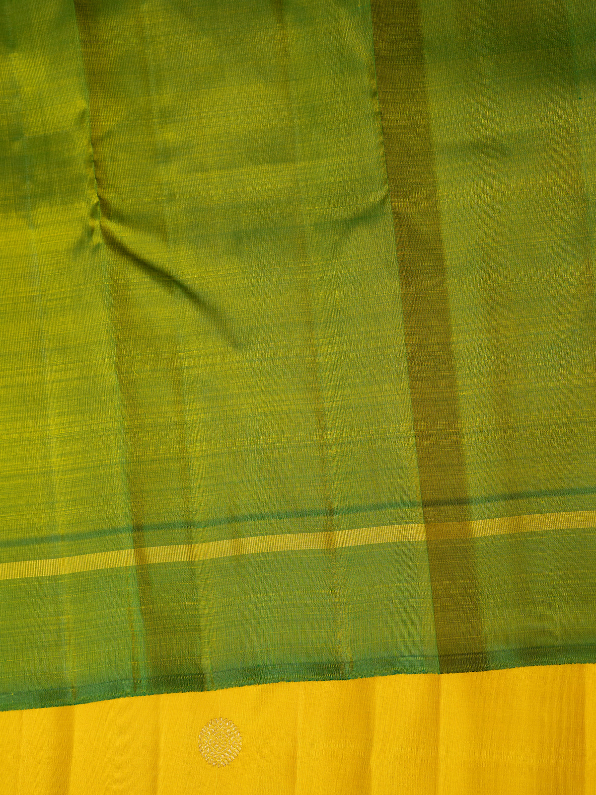 Lemon yellow pure Kanjipuram Silk Saree CLSA12009