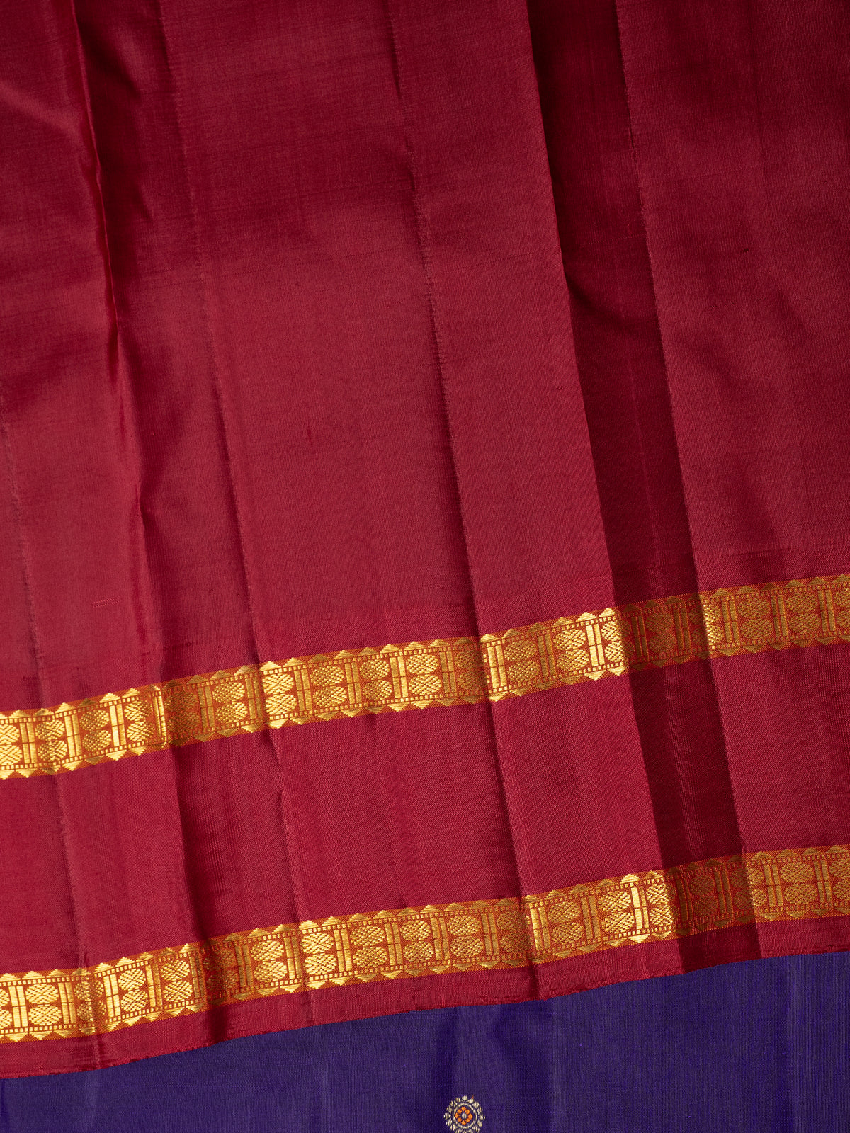 Purple and Araku meenakari butta rettapet border kai korvai/ Kanjipuram Silk Saree CLSA12118