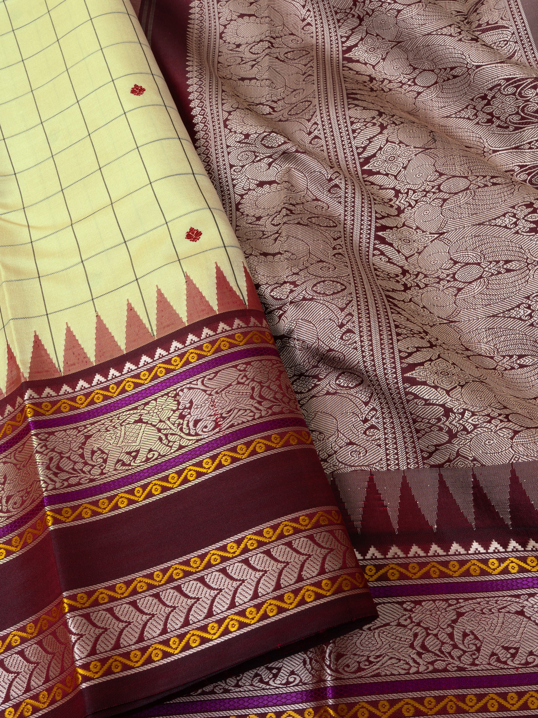 Lemon yellow and araku / special edition kanjipuram silk CLSA1522