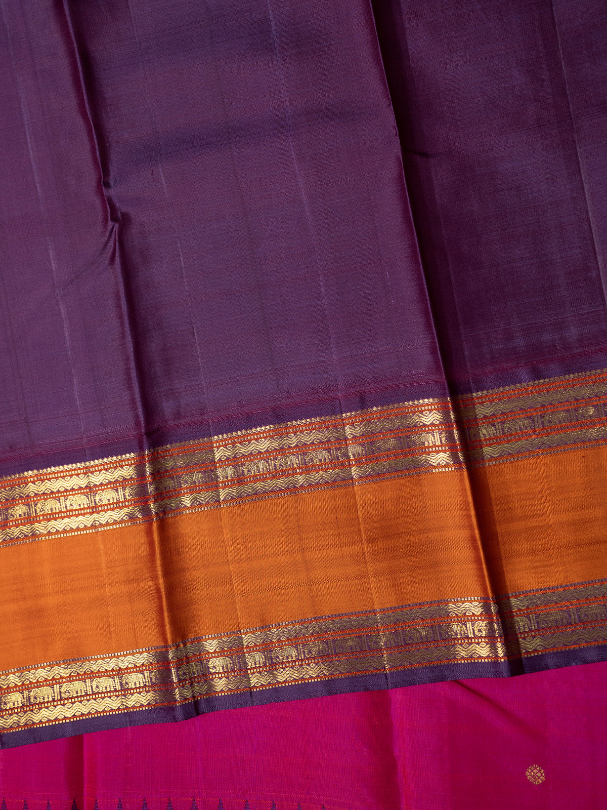 Pink Rettapet temple Korvai /Kanjipuram Silk Saree CLSA2431