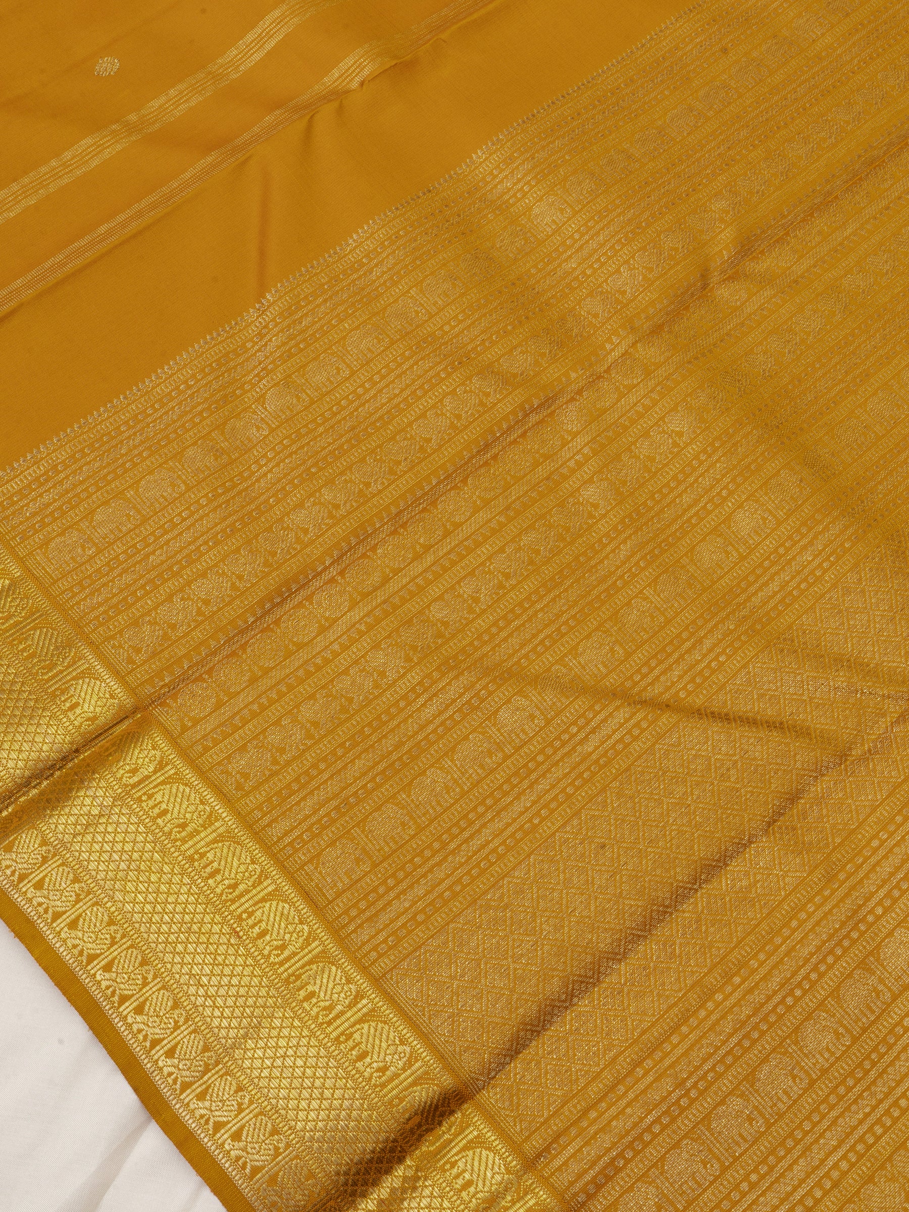 Golden mustard getti border/ Kanjivaram Silk Saree CLSA6333