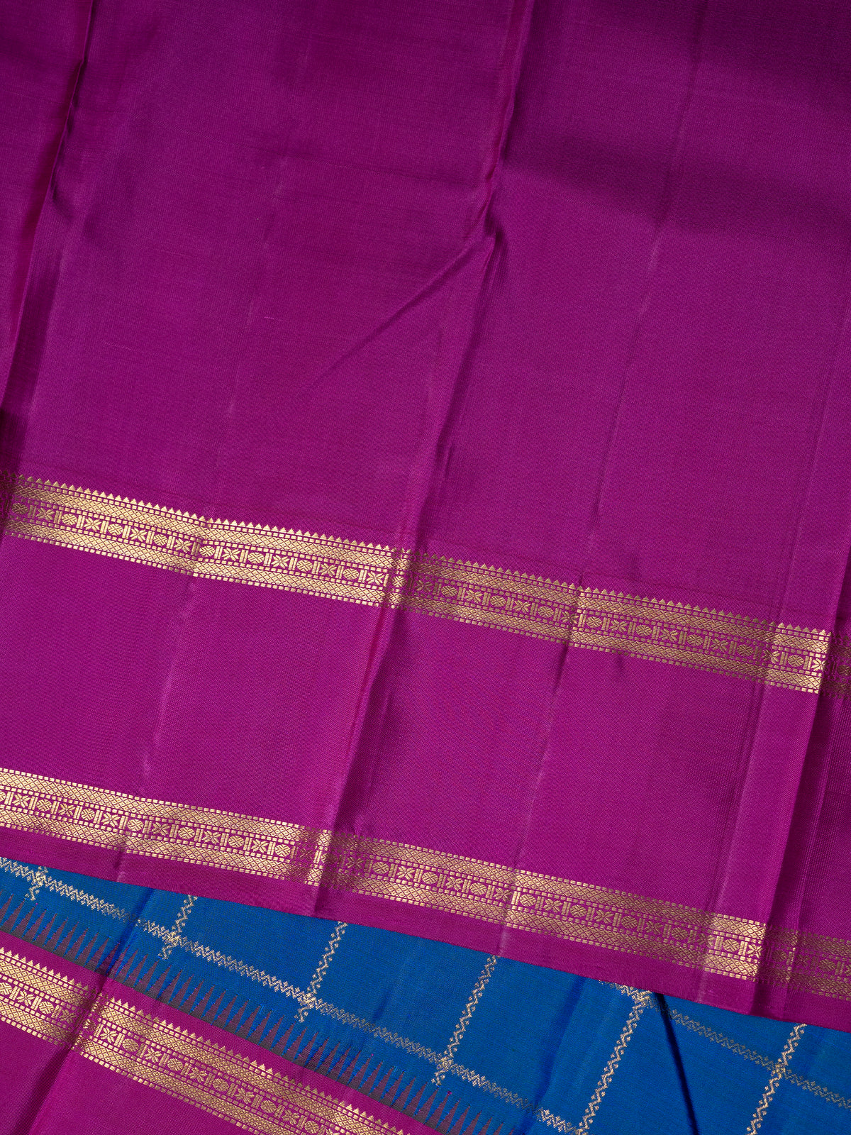 Veldhari Kattam Korvai Pure Kanjipuram Silk Saree CLSA3342
