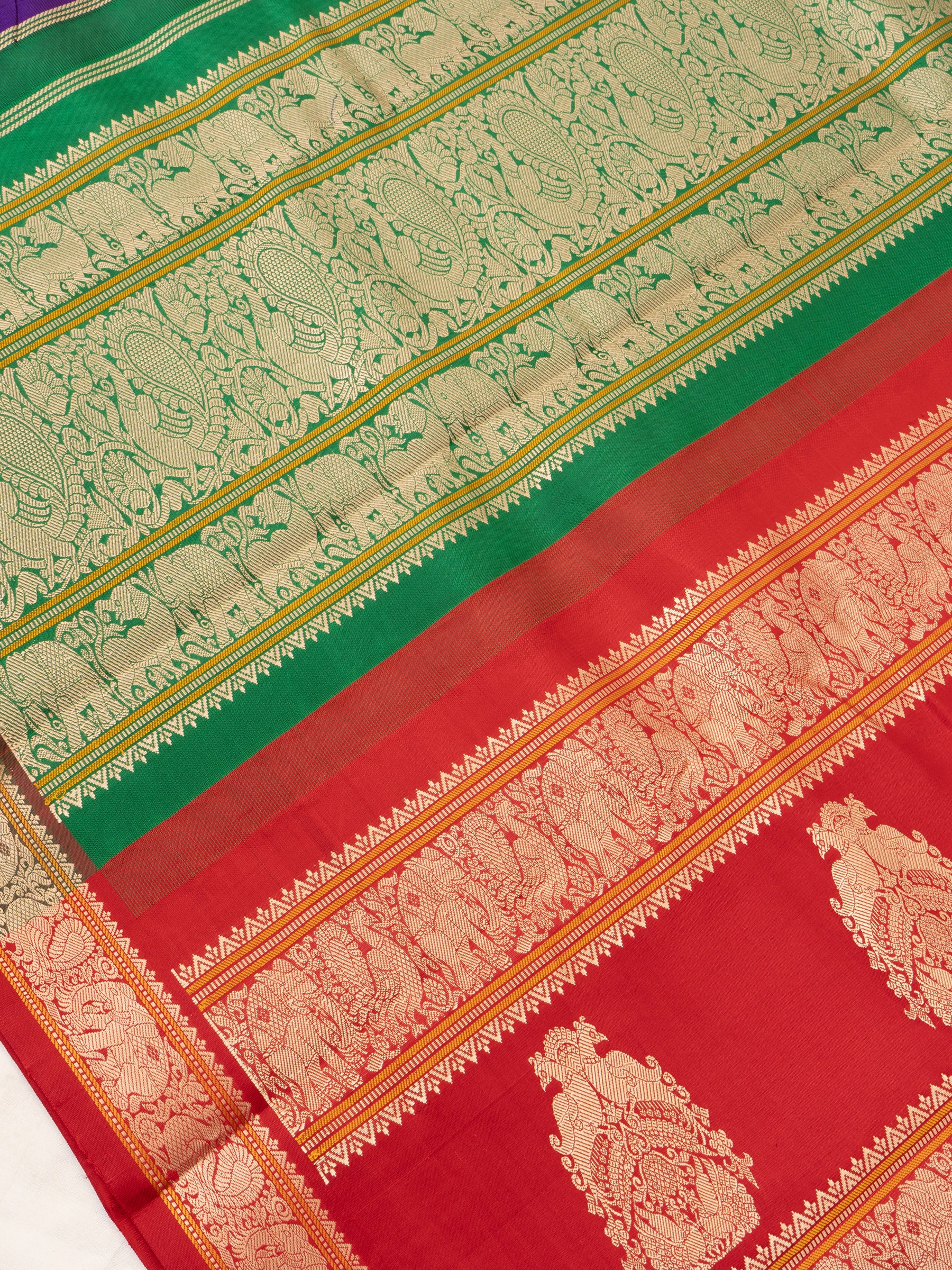 Purple ganga jamuna border and double color pallu / special edition kanjipuram silk CLSA4189