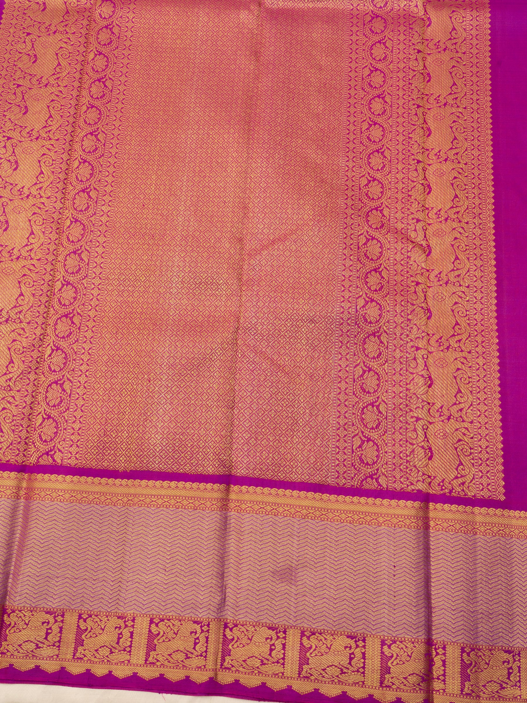 Parrot green Korvai Kanjipuram silk Saree CLSA4510