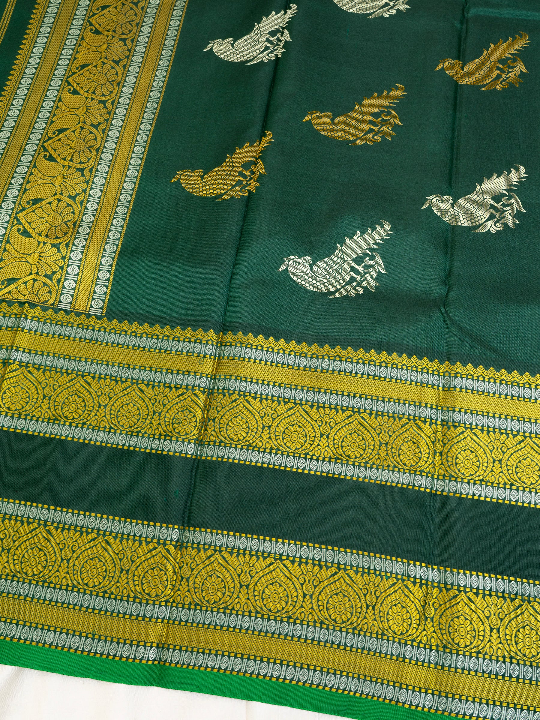 Green rettapet border killi pallu /Special Edition Silk CLSA4734