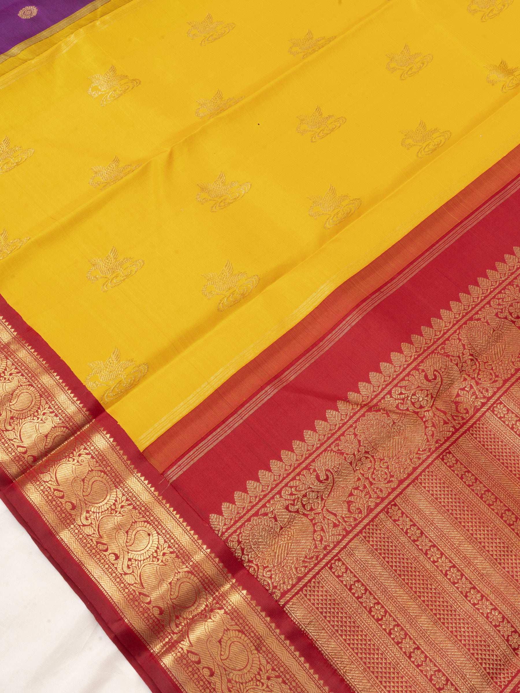 Vadamalli ganga jamuna border and double colored palla kai korvai / Kanjipuram Silk Saree CLSA4868