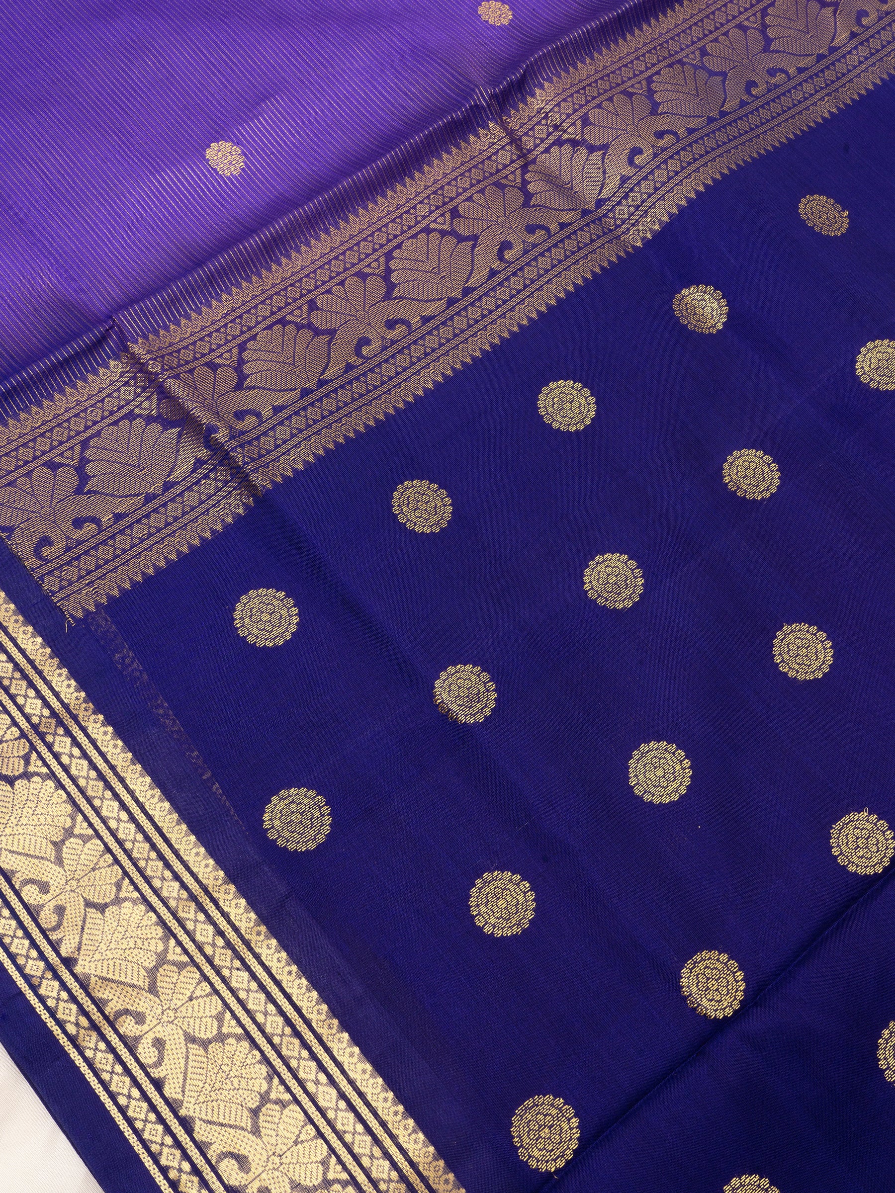 December poo and deep blue / Silk Cotton Saree CLSA9739