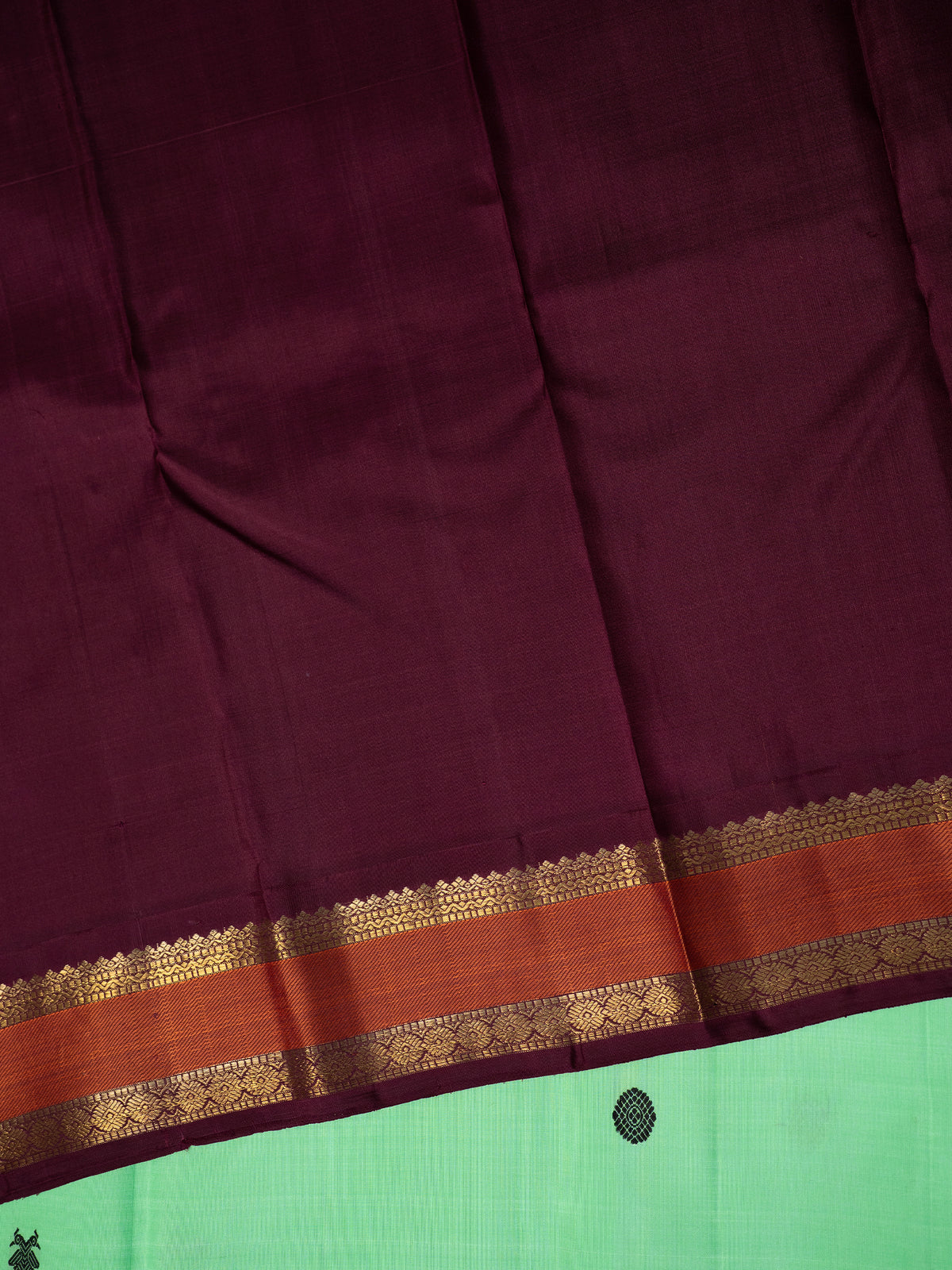 Bright neon green Korvai Kanjipuram Silk Saree CLSA6845