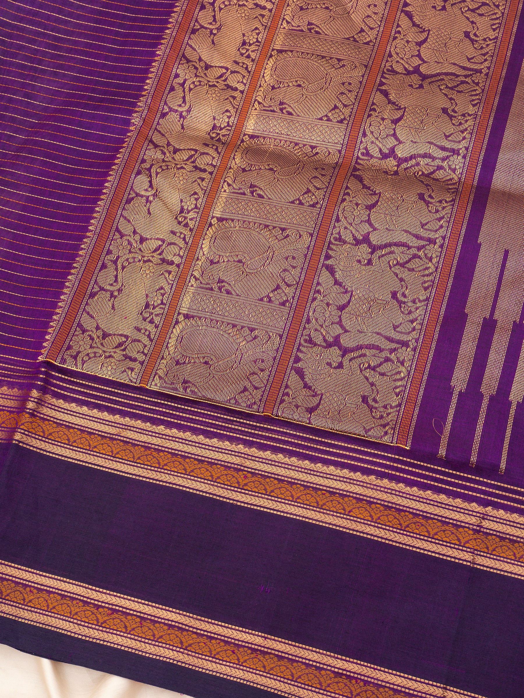 Purple veldhari / Silk Cotton Saree CLSA7115