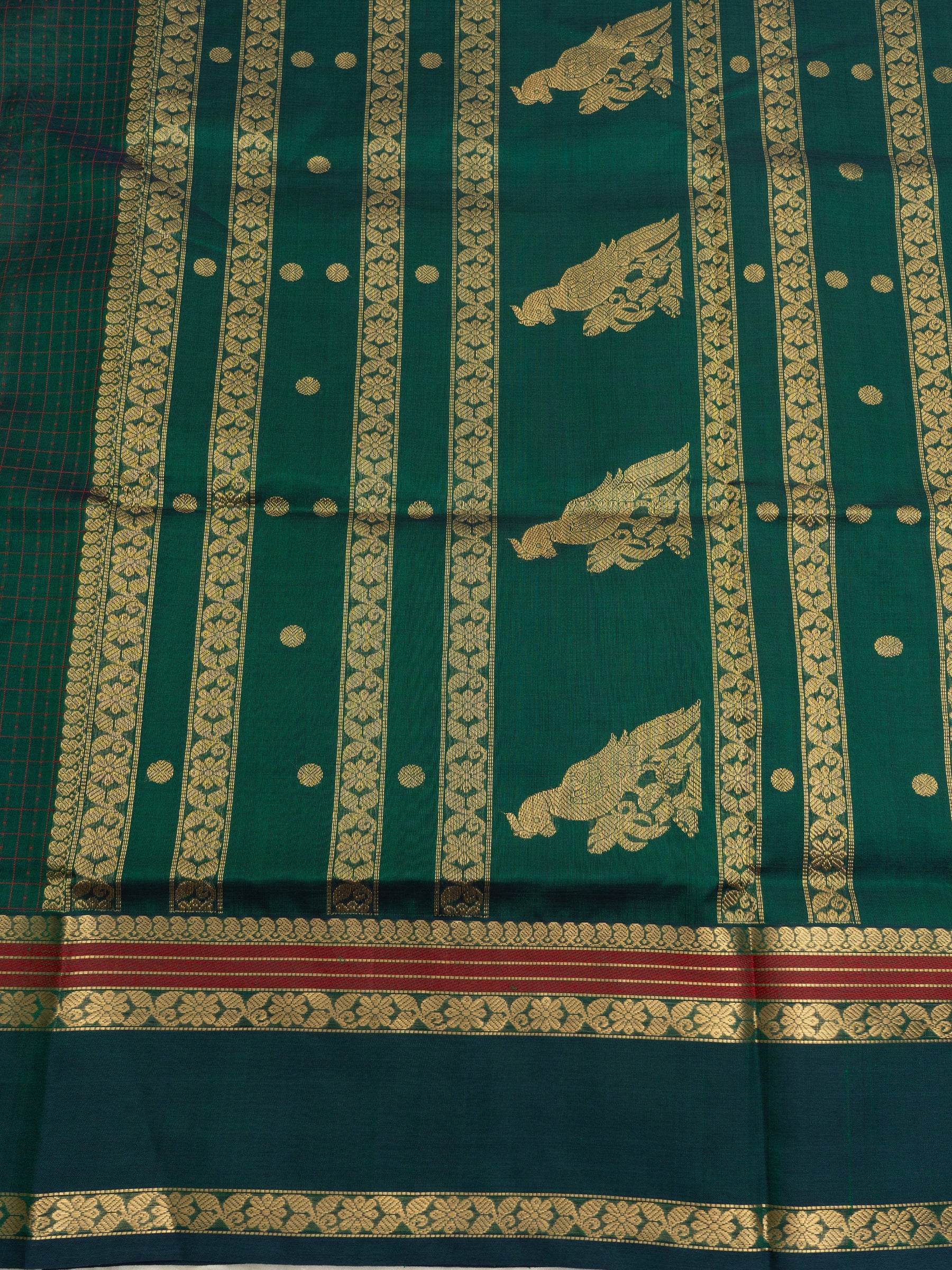 Green killi pallu / Silk Cotton Saree CLSA7269