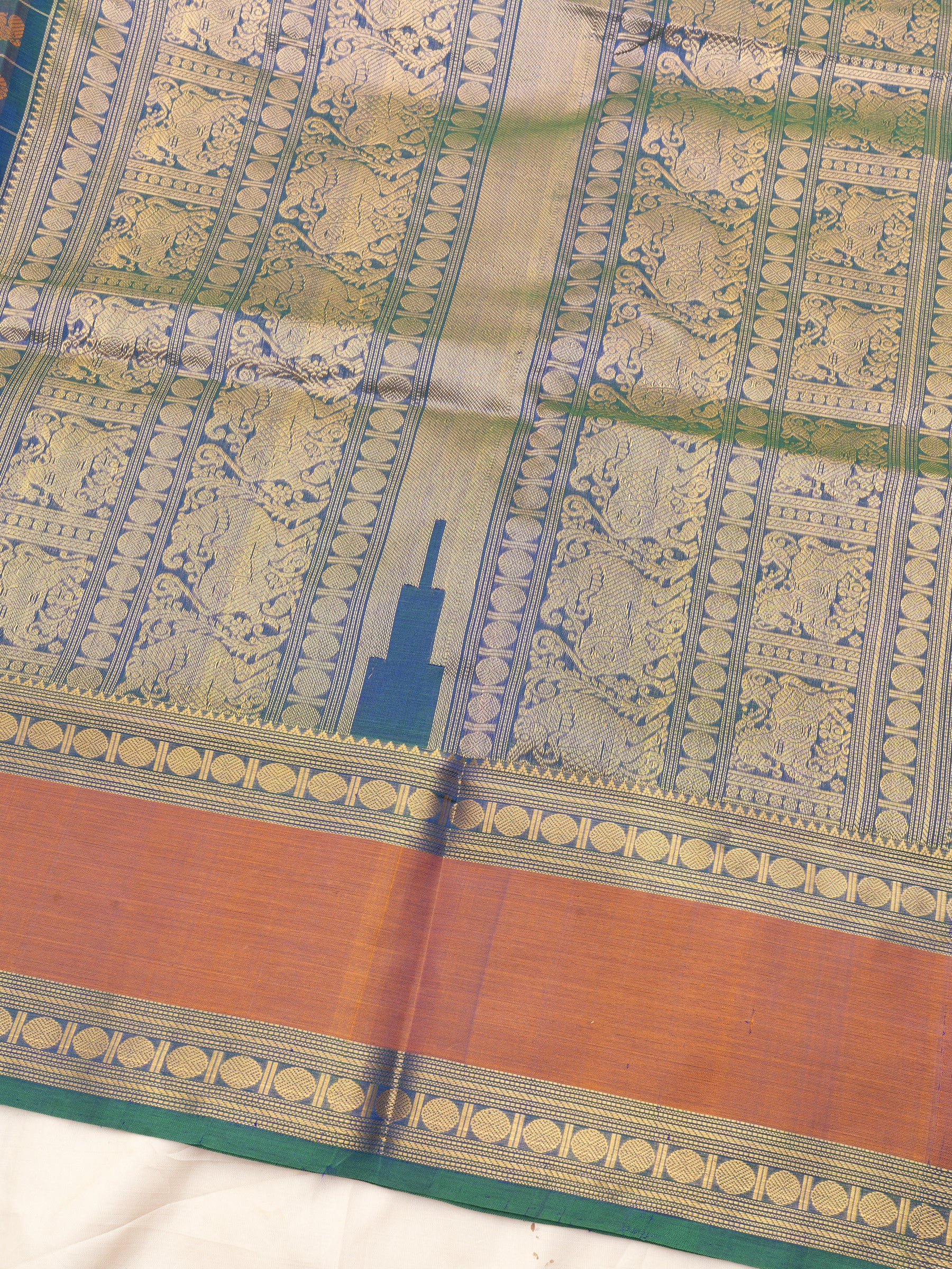 Mayilkazhuthu blue kattam multi butta / Silk Cotton Saree CLSA7315