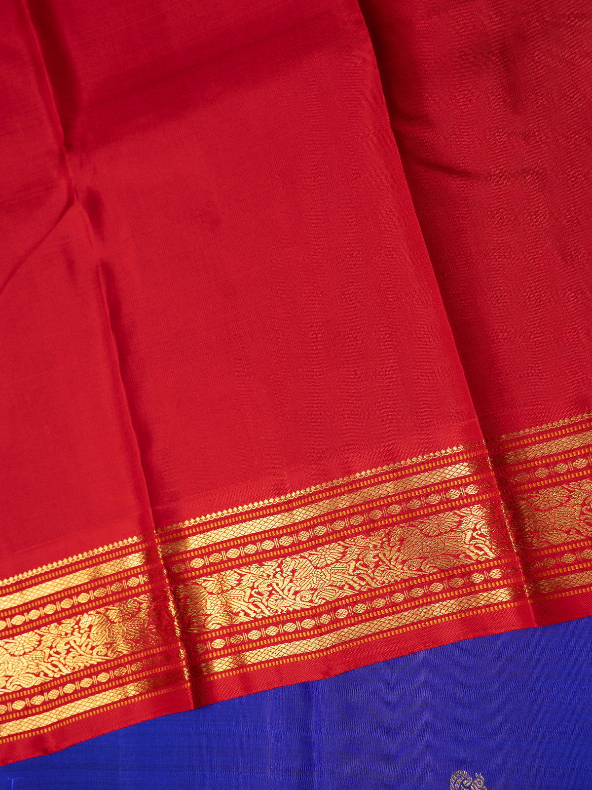 Ms blue Korvai Kanjipuram Silk Saree CLSA7329