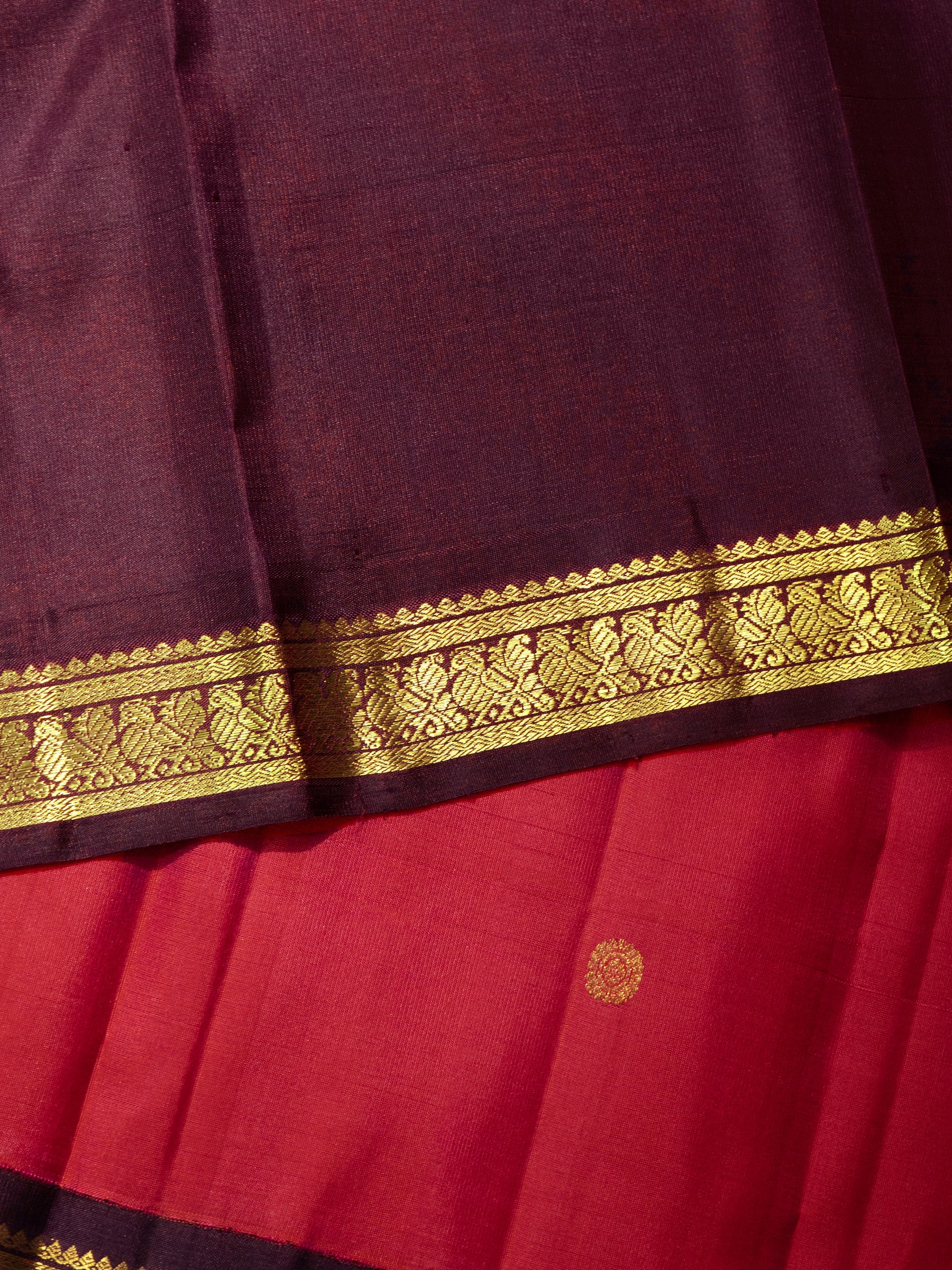 Rustic and paaku small border kai korvai - meenakari pallu/ Kanjipuram Silk Saree CLSA8172