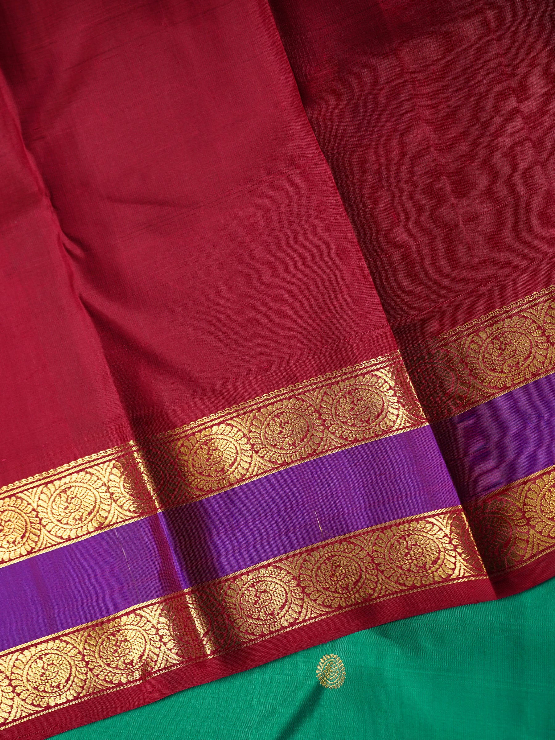 Rama green with Retta pet Korvai / Kanjipuram Silk Saree CLSA8183