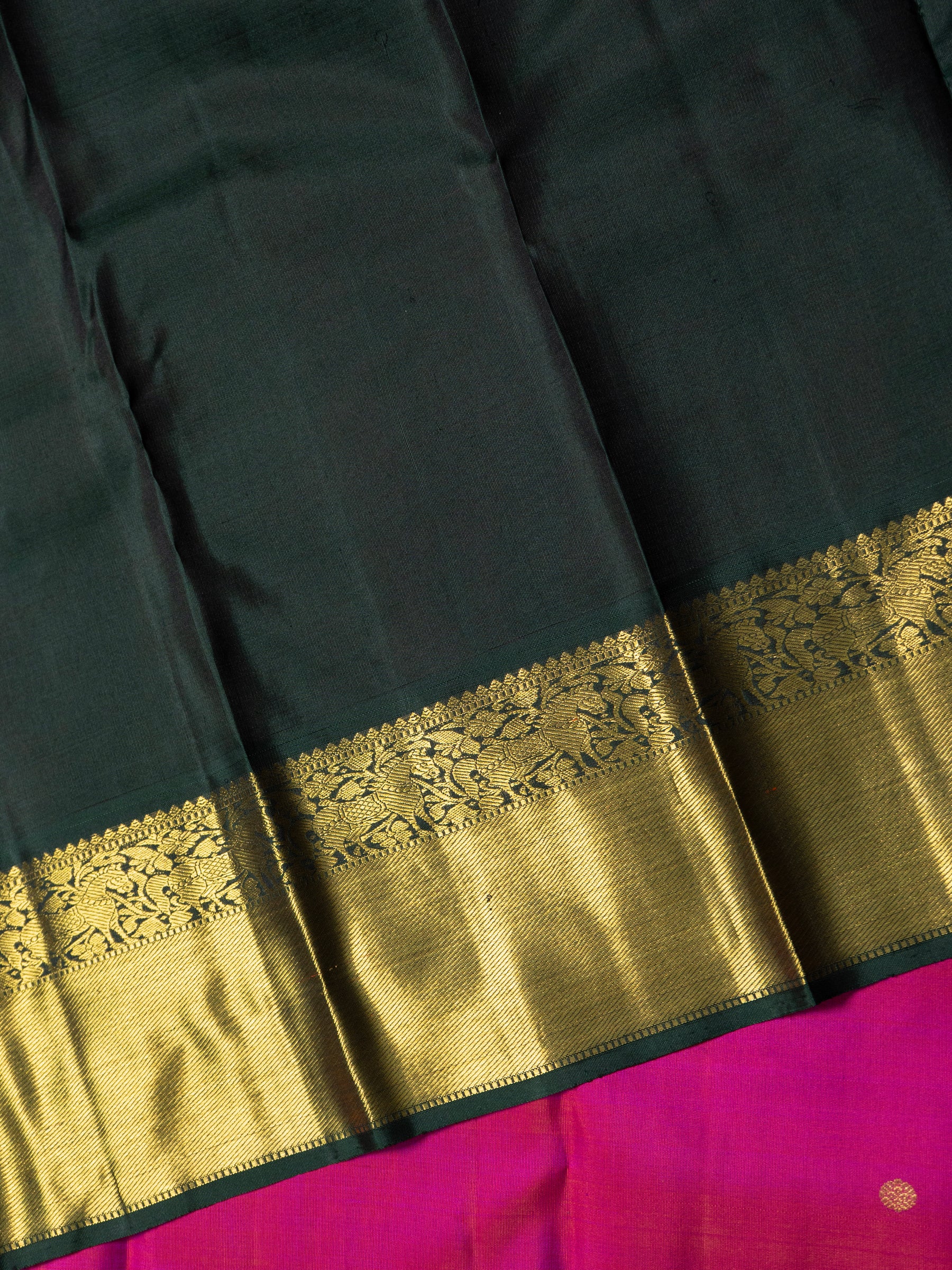 Vintage pink and green kai korvai/ Kanjipuram Saree CLSA8248