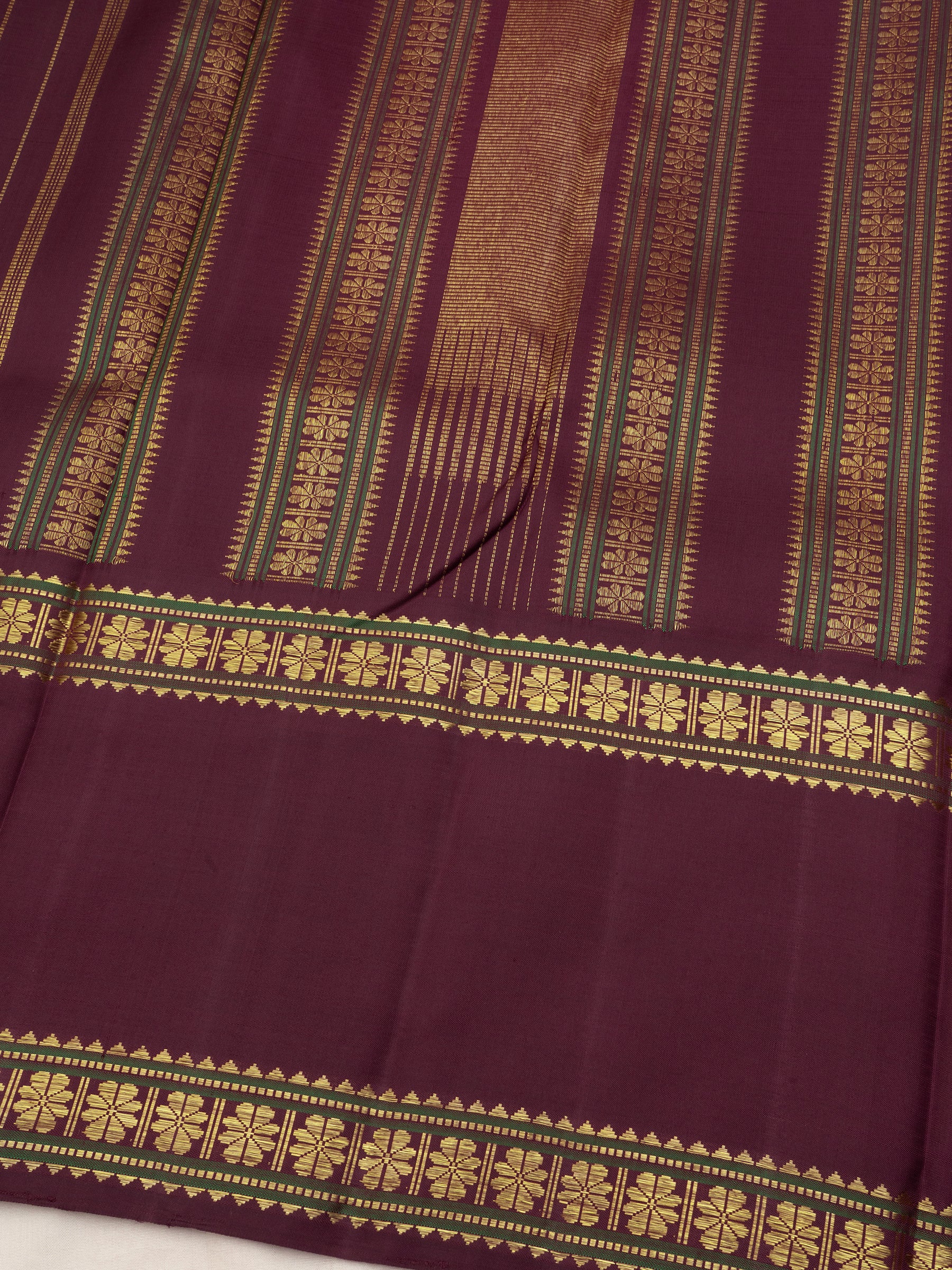 Green and brown rettapet border/ Arani Silk Saree CLSA8758