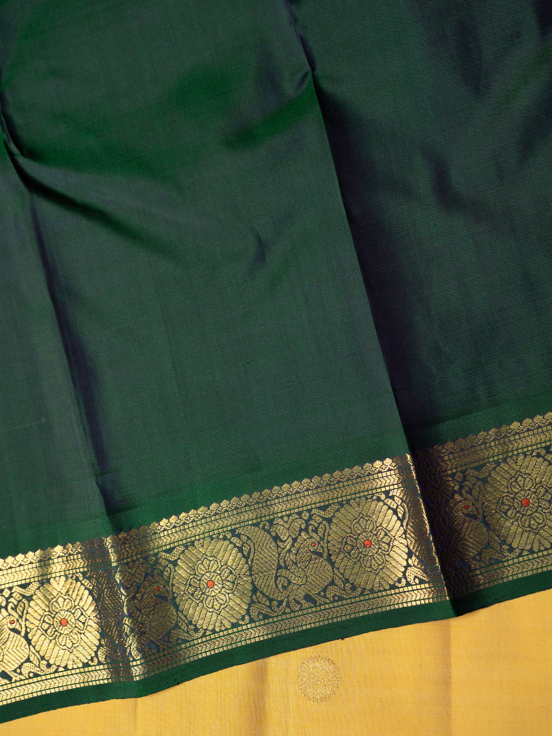 Golden yellow with Korvai / Kanjipuram Silk Saree CLSA9278