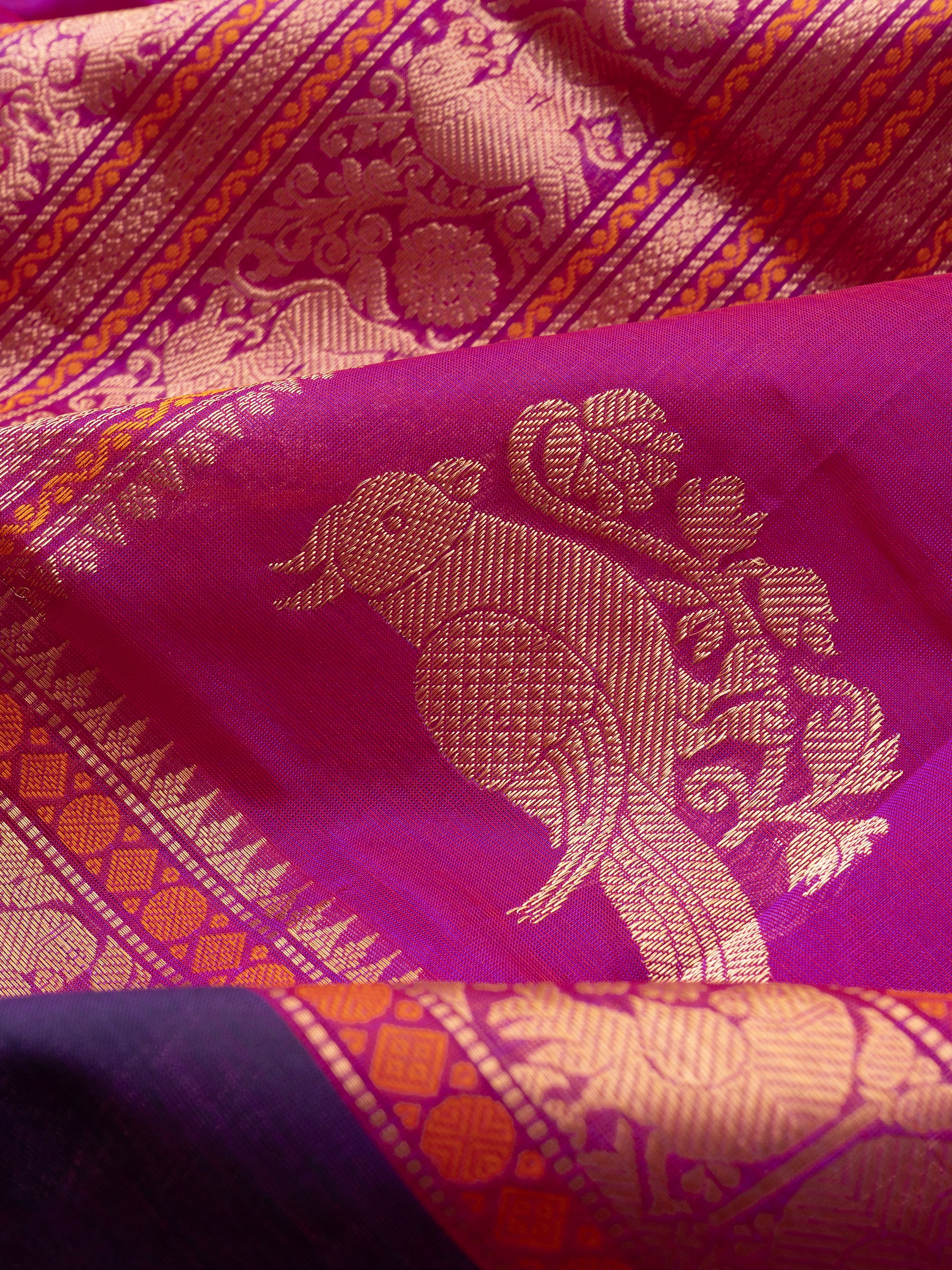 Magenta pink unique pallu / Silk Cotton CLSA9554