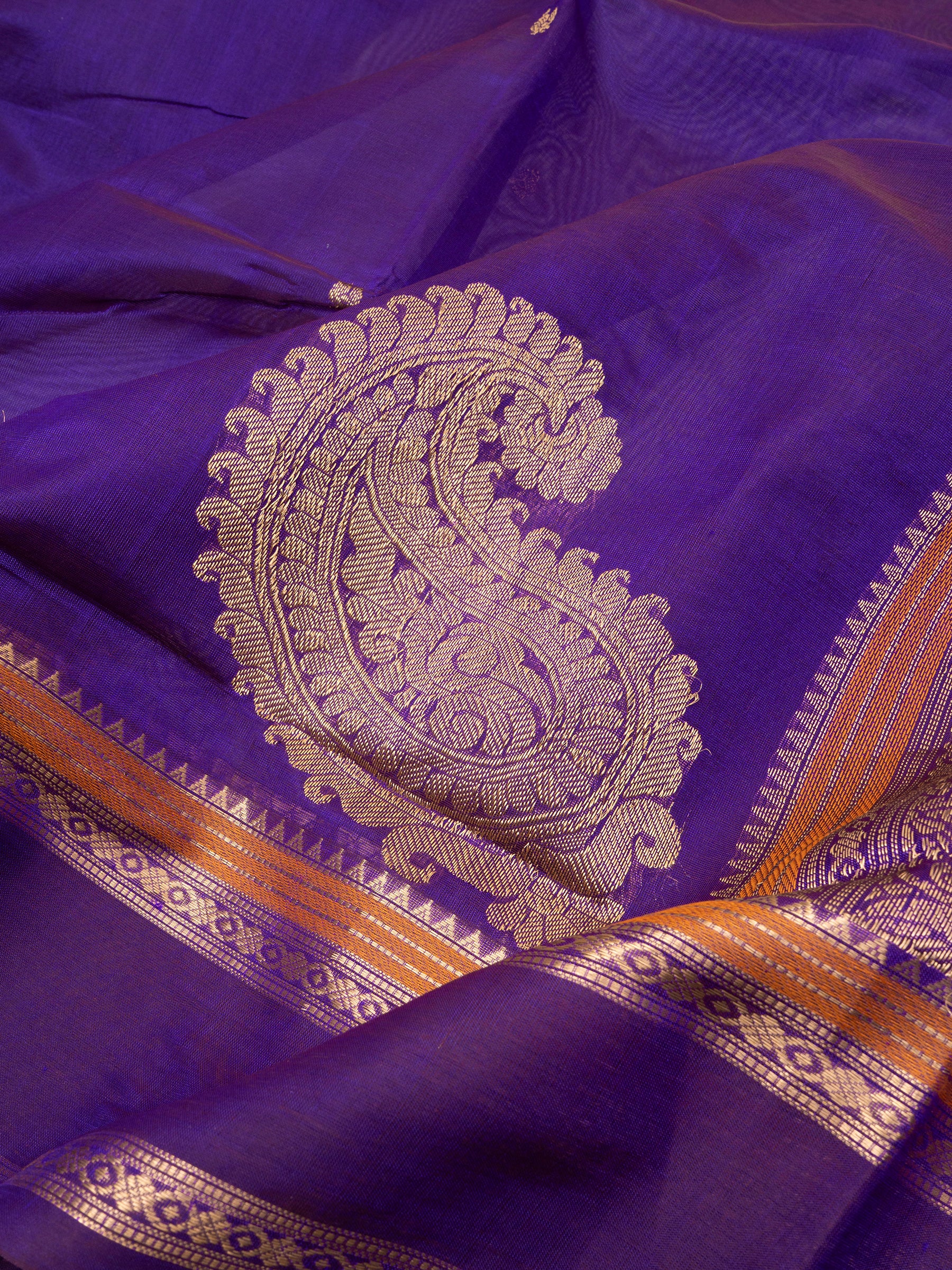 Purple corner butta / Silk Cotton Saree CLSA9695
