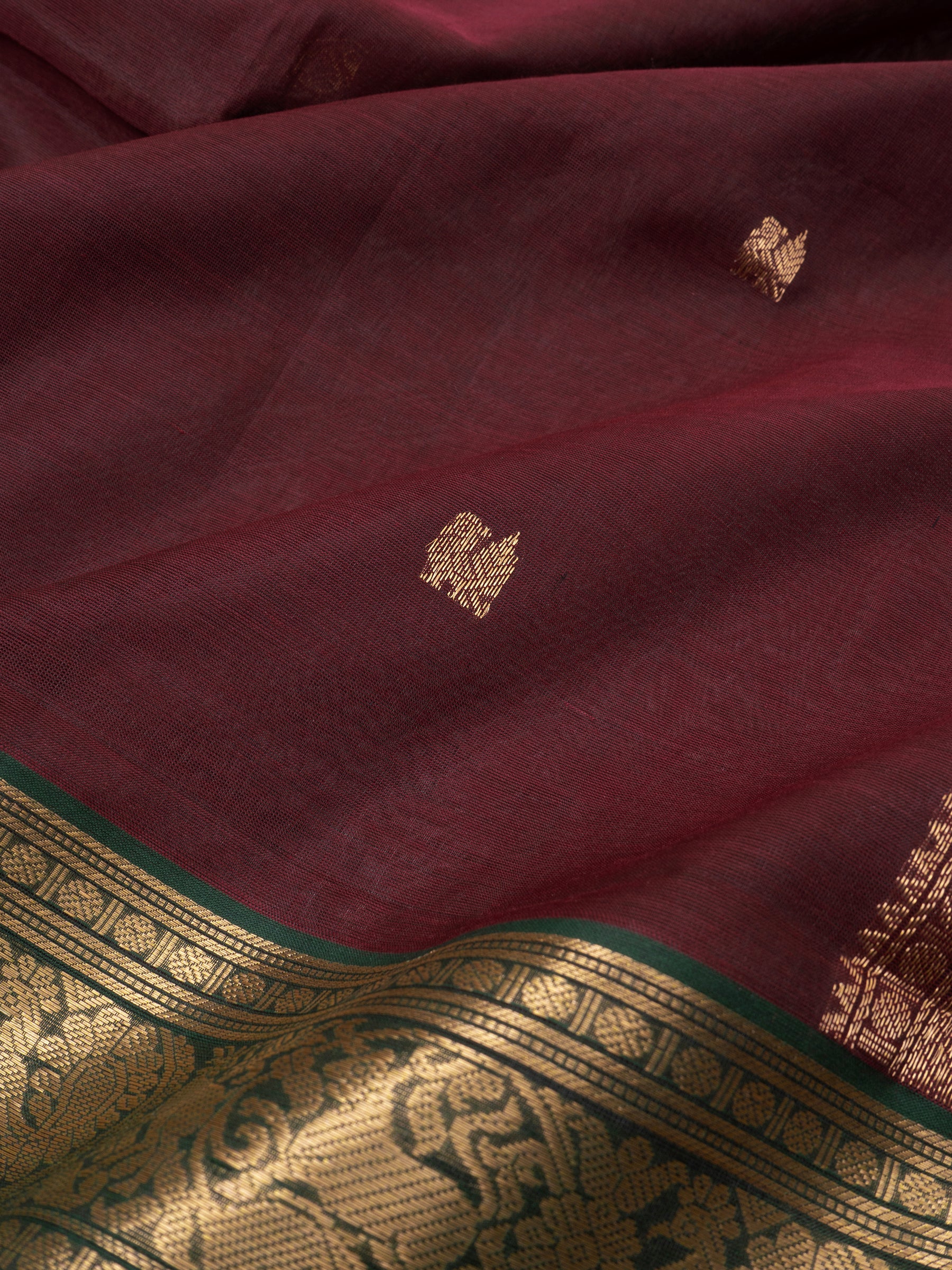 Deep merroj theer pallu / Silk Cotton Saree CLSA9698