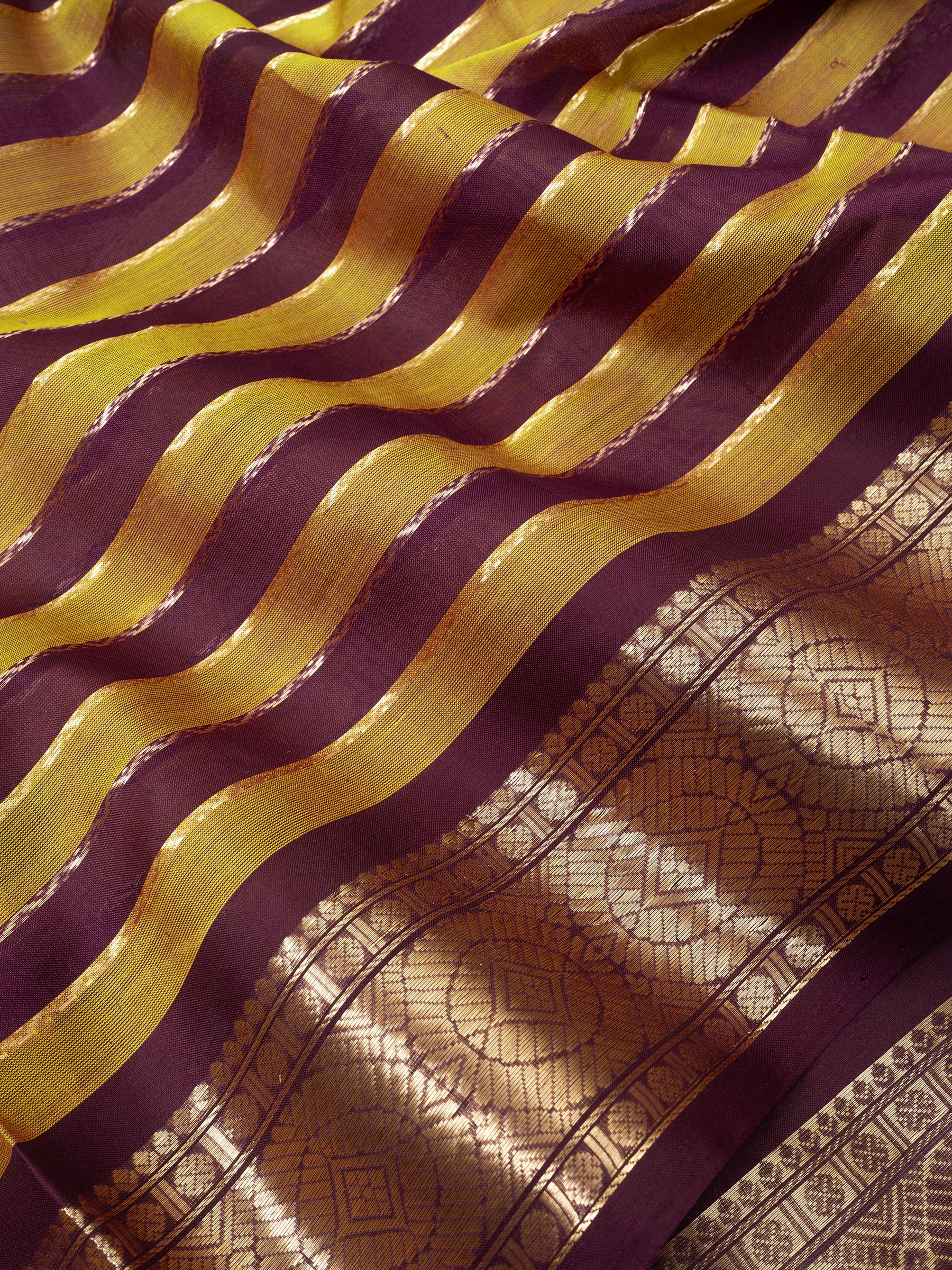 Mustard and paaku veldhari / Silk Cotton Saree CLSA9743