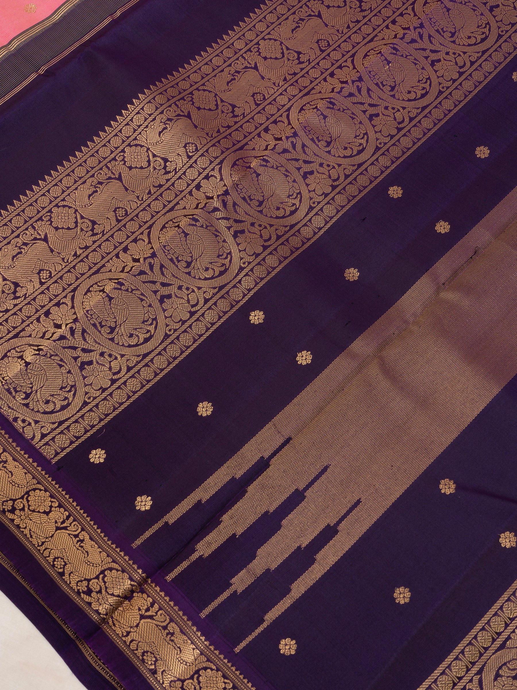 Pink and deep purple small border / Special Edition Silk CLSA9835
