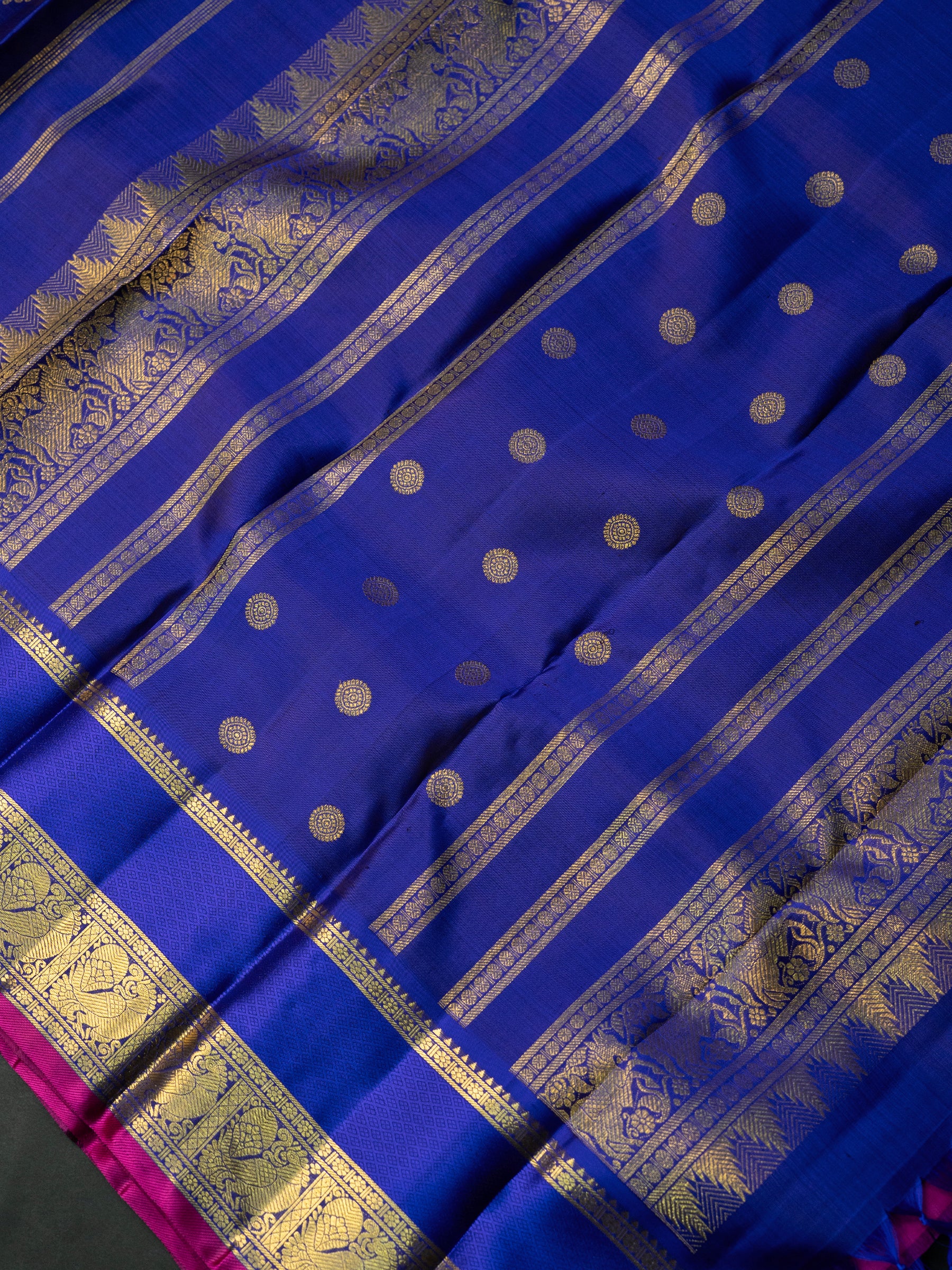 Royal blue Kolam Butta / Kanjipuram Silk Saree CLSA9906