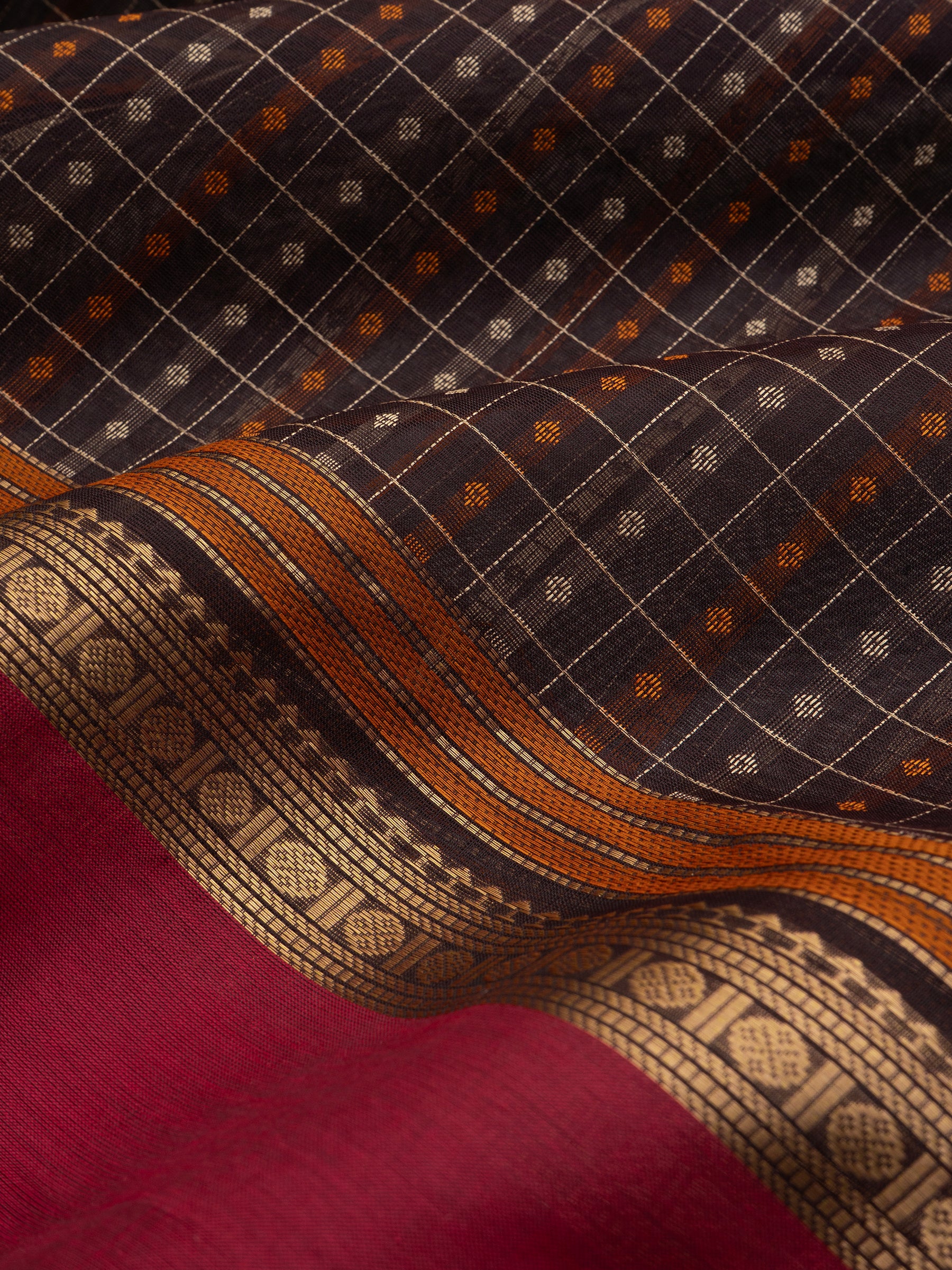 Brown lakshambutta/ Silk Cotton Saree CLSA10256