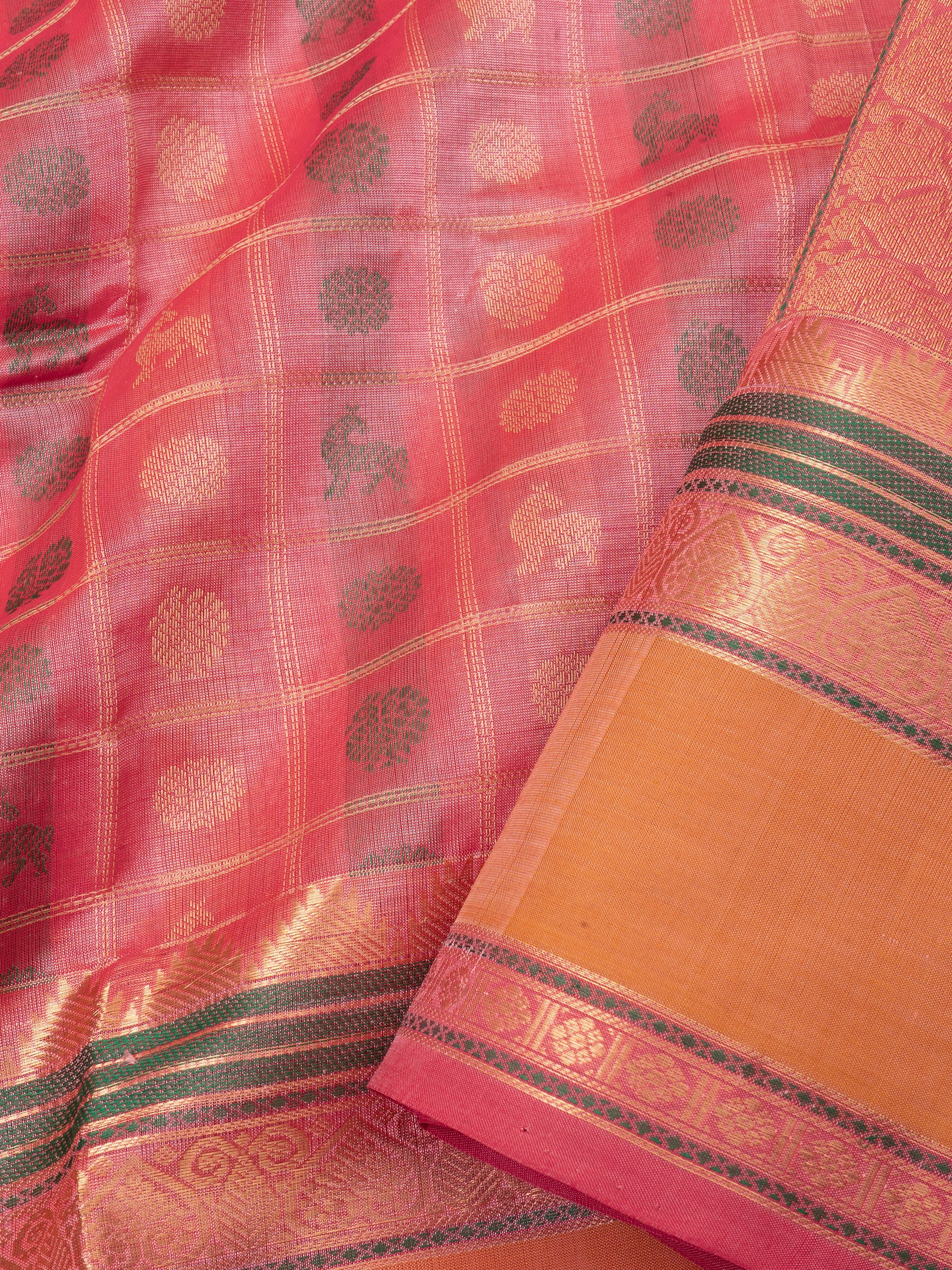 Peach kattam / Silk Cotton