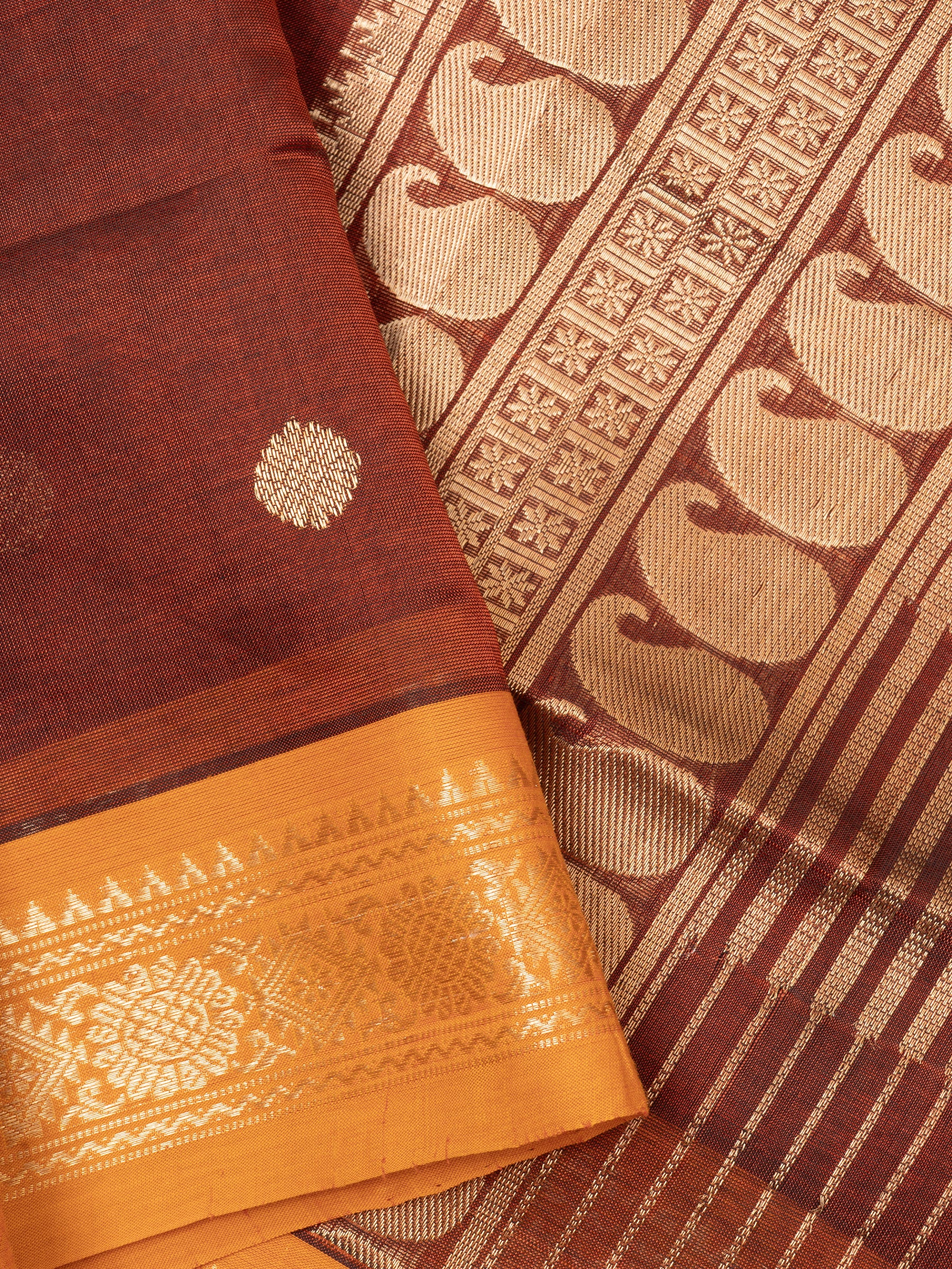 Rust and orange / Silk Cotton