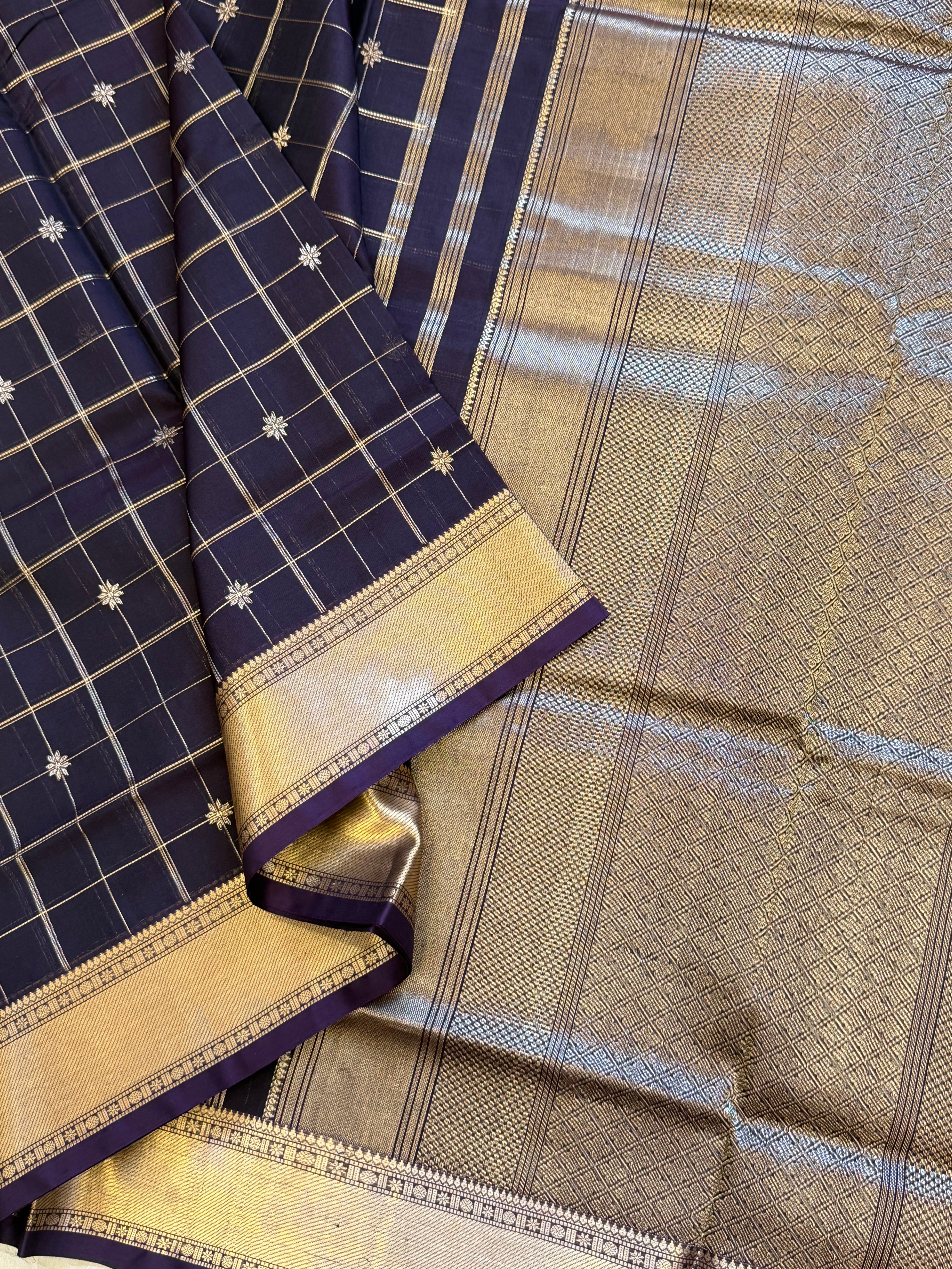 Deep brown kattam / Premium silk cotton