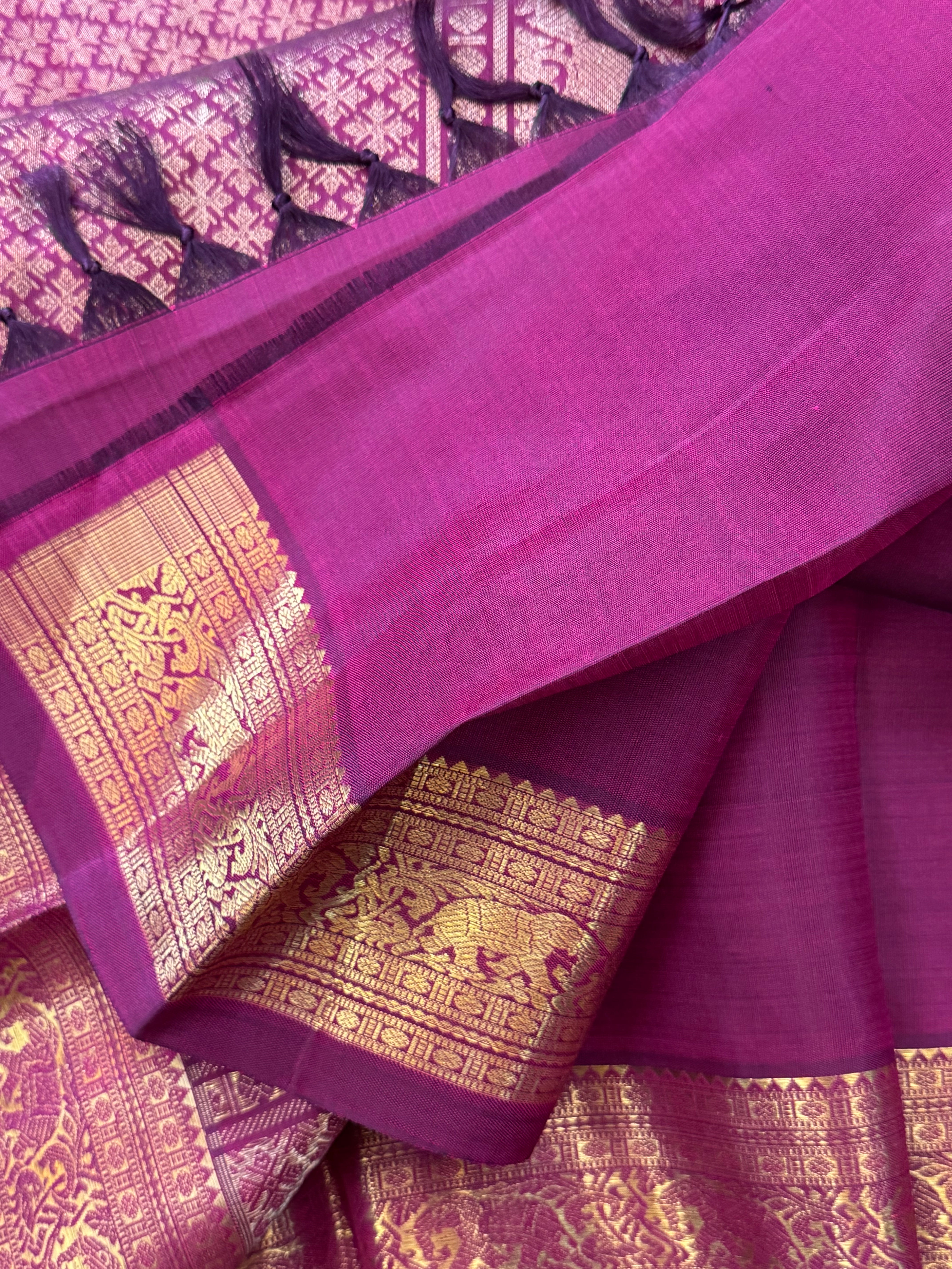 Wine colour yanai pet / kanjipuram silk CLSA6222
