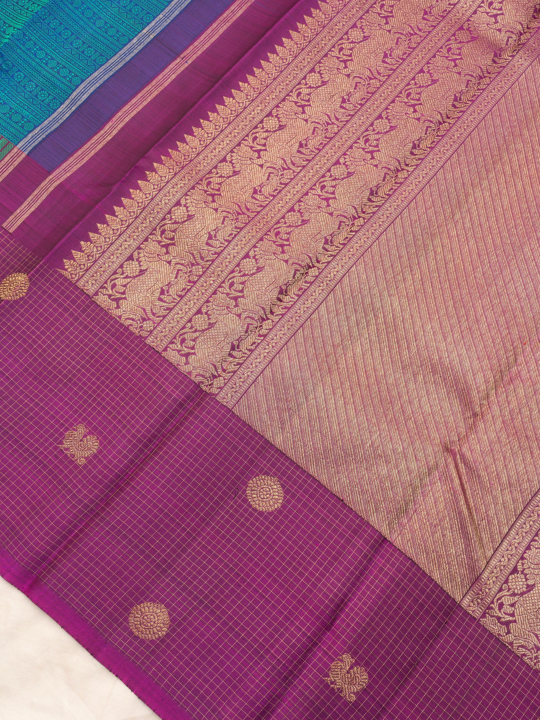 Veldhari Thread work Kanjipuram Silk Saree CLSA