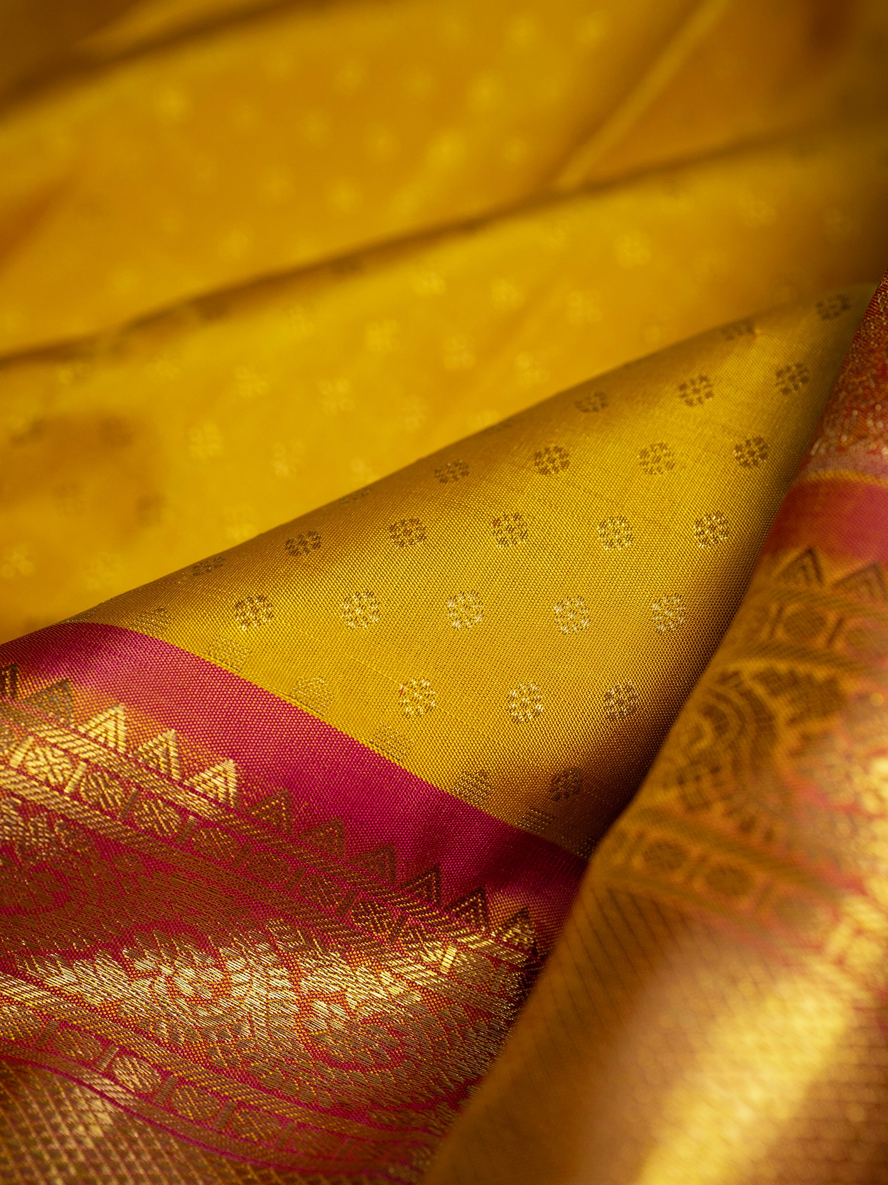 Golden mustard bridal saree Kanjipuram Silk Saree CLSA10700