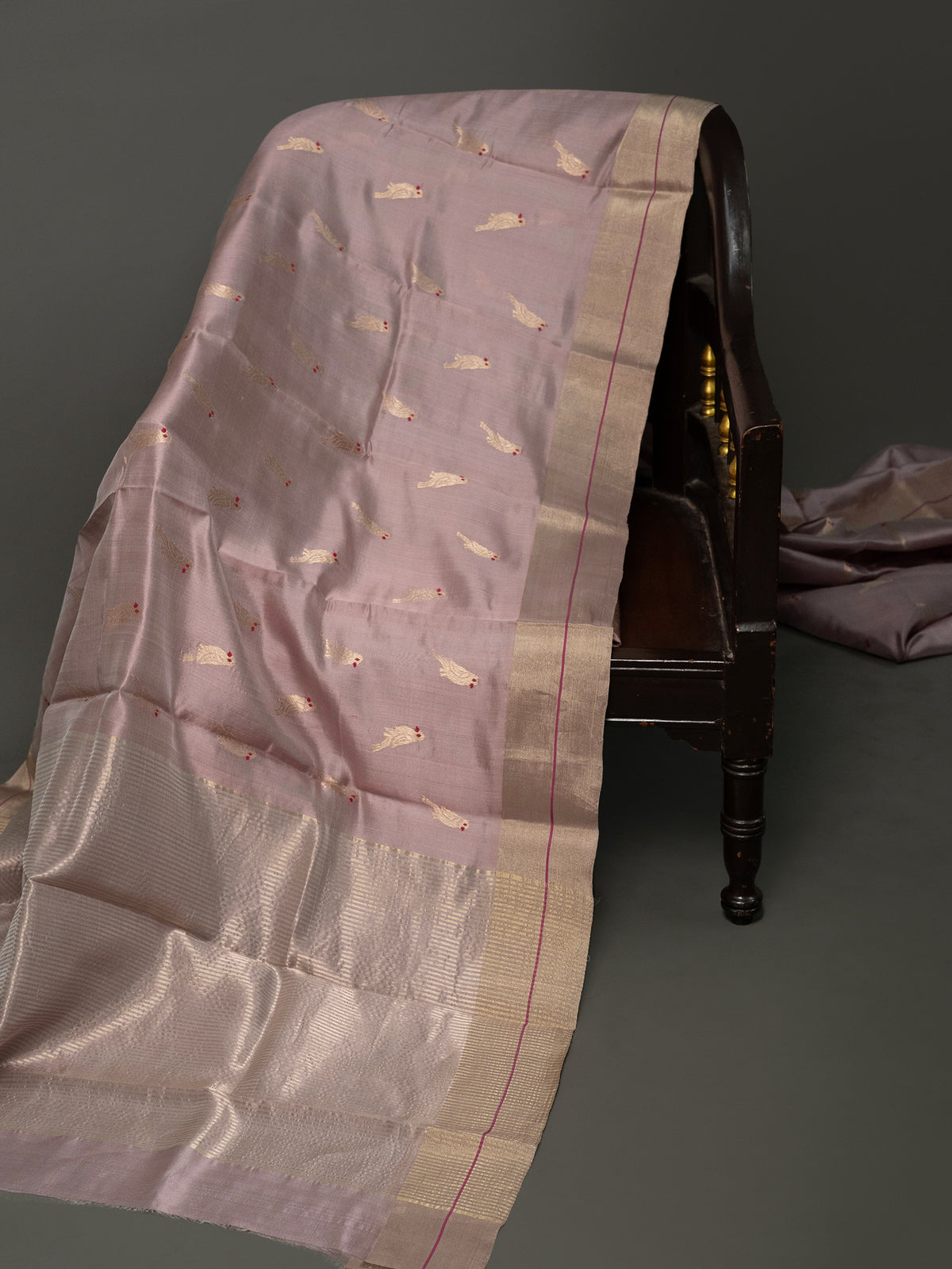 Pastel lavender meenakari kili butta / Chanderi silk Saree CLSA10873