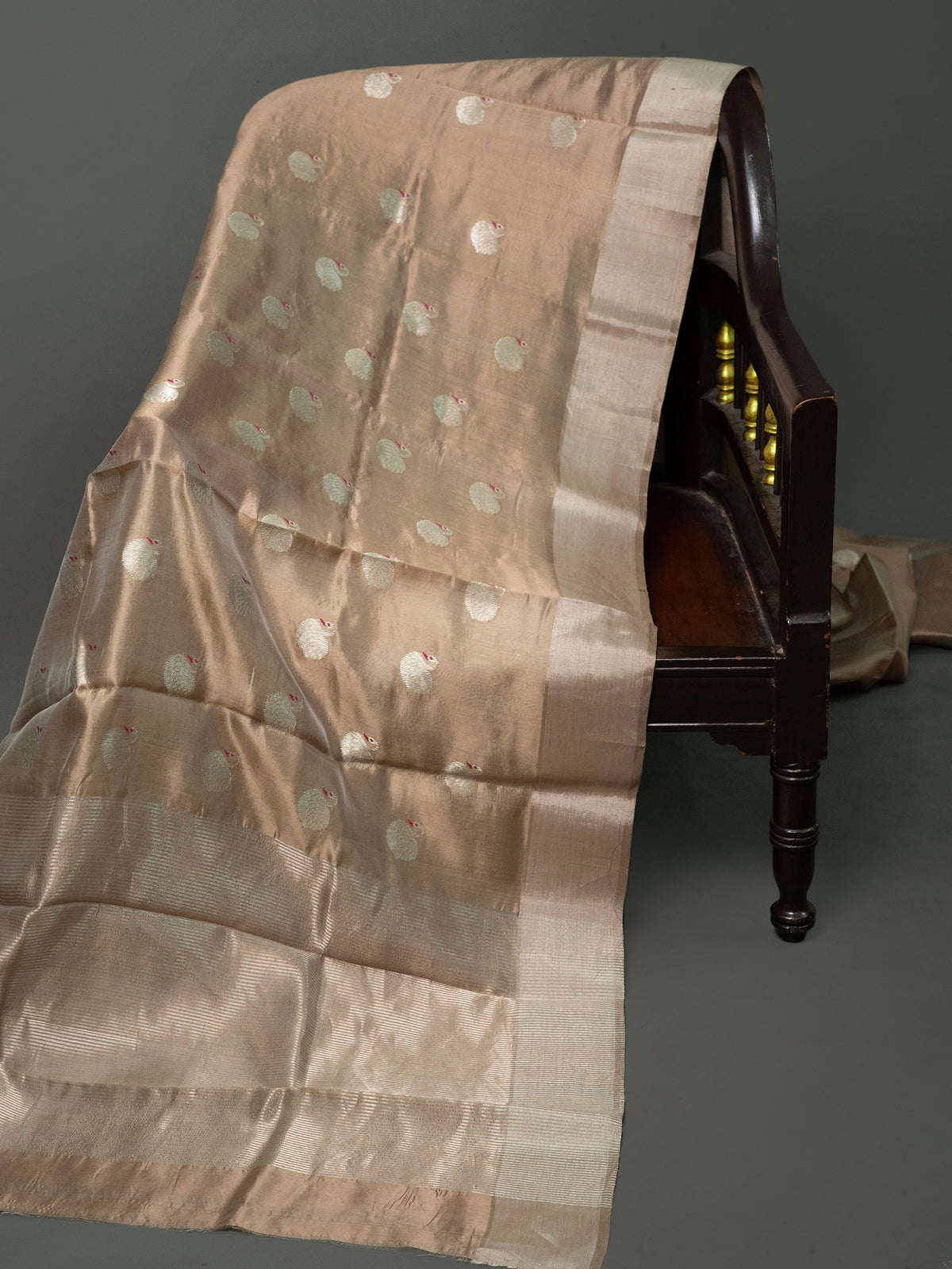 Pastel beige swan meenakari butta/ Chanderi silk Saree CLSA10875