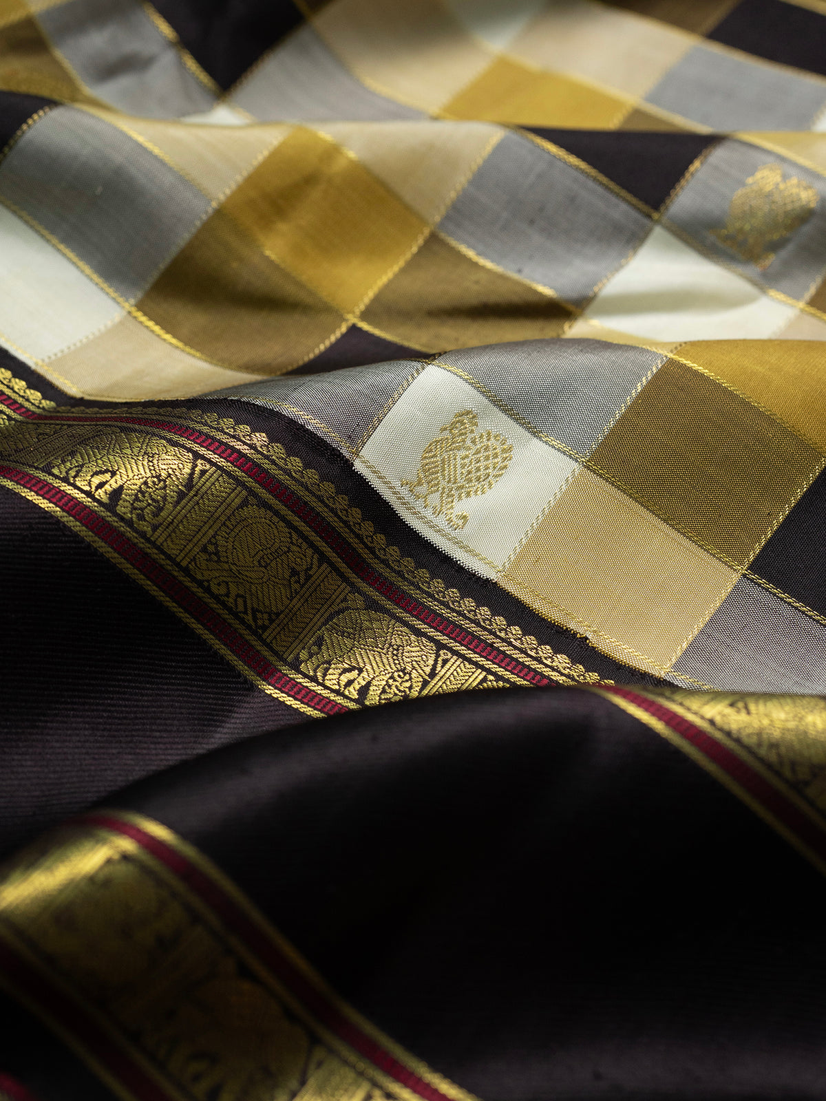 Pastel Zari Kattam with butta Korvai pure Zari /Kanjipuram Silk Saree CLSA11075