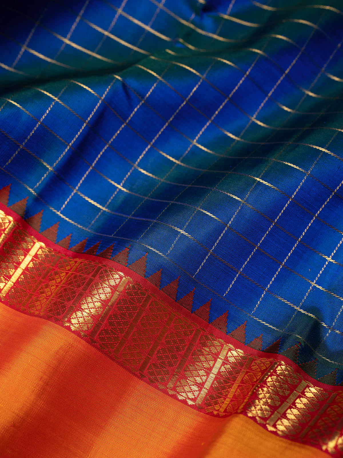 Mayilkazhuthu Zari Kattam Pure Kanjipuram Silk Saree CLSA12160