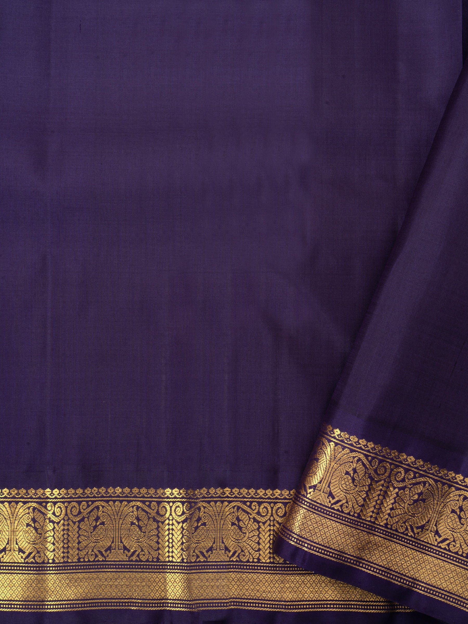 Elakai green shot purple kai korvai/ Kanjipuram Silk Saree CLSA4892