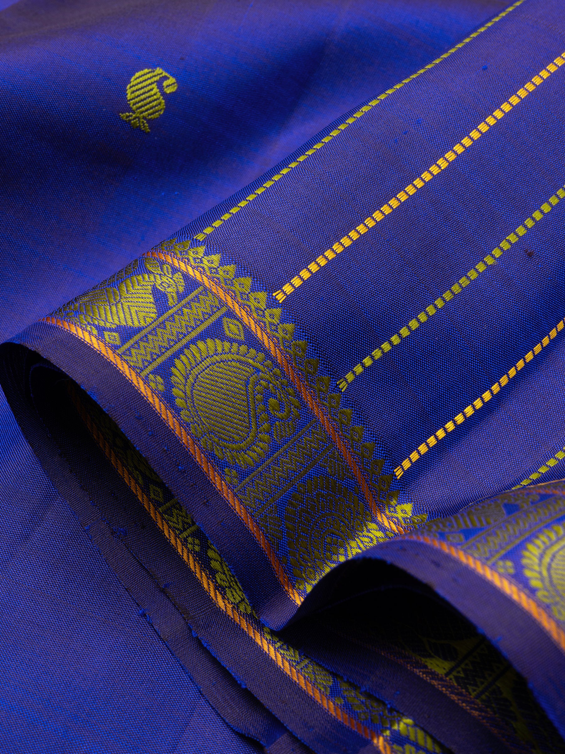 Purplish blue small border / Arani Silk Saree CLSA5059