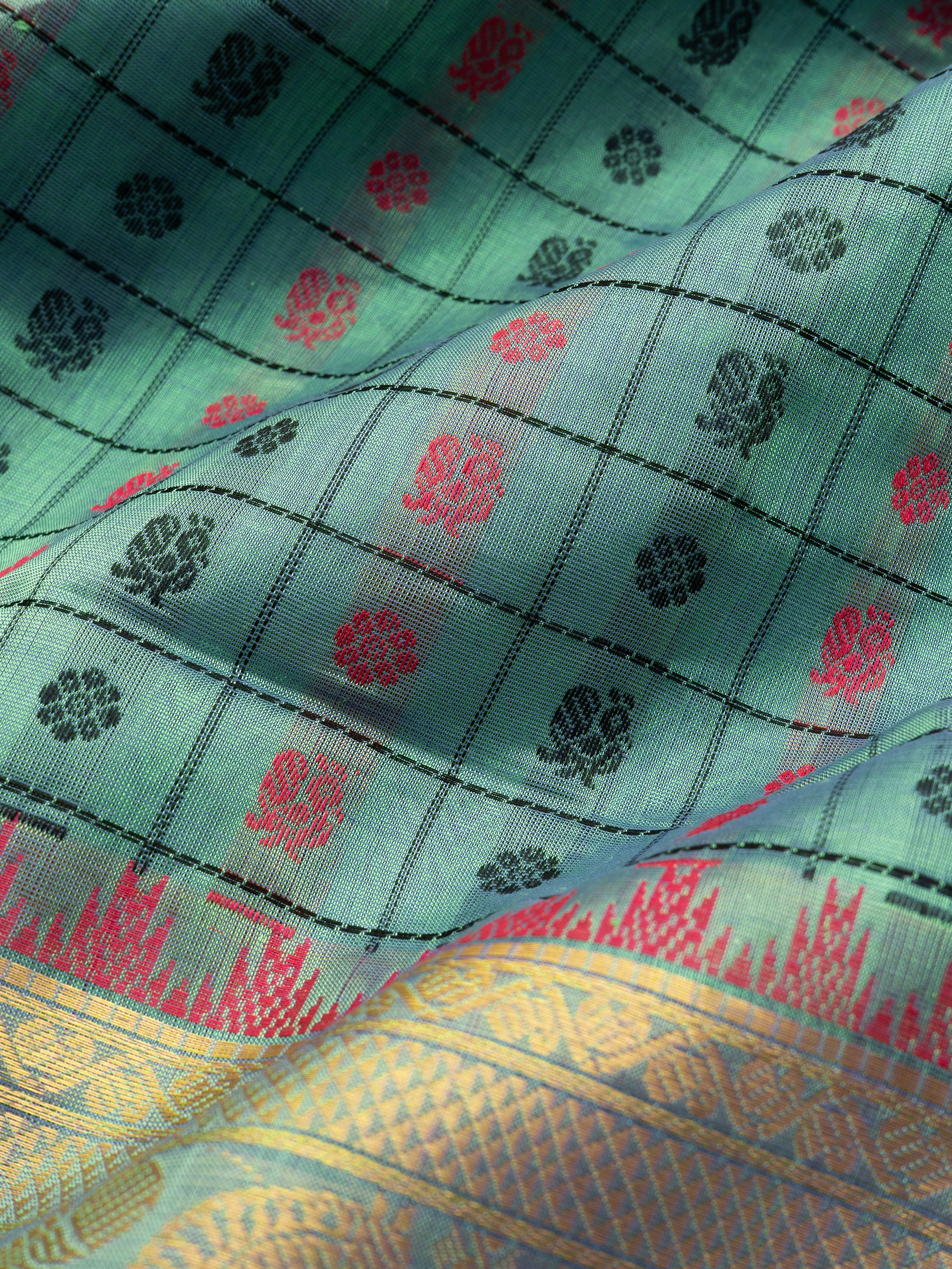 Sea blue kattam butta / Silk Cotton Saree CLSA5230