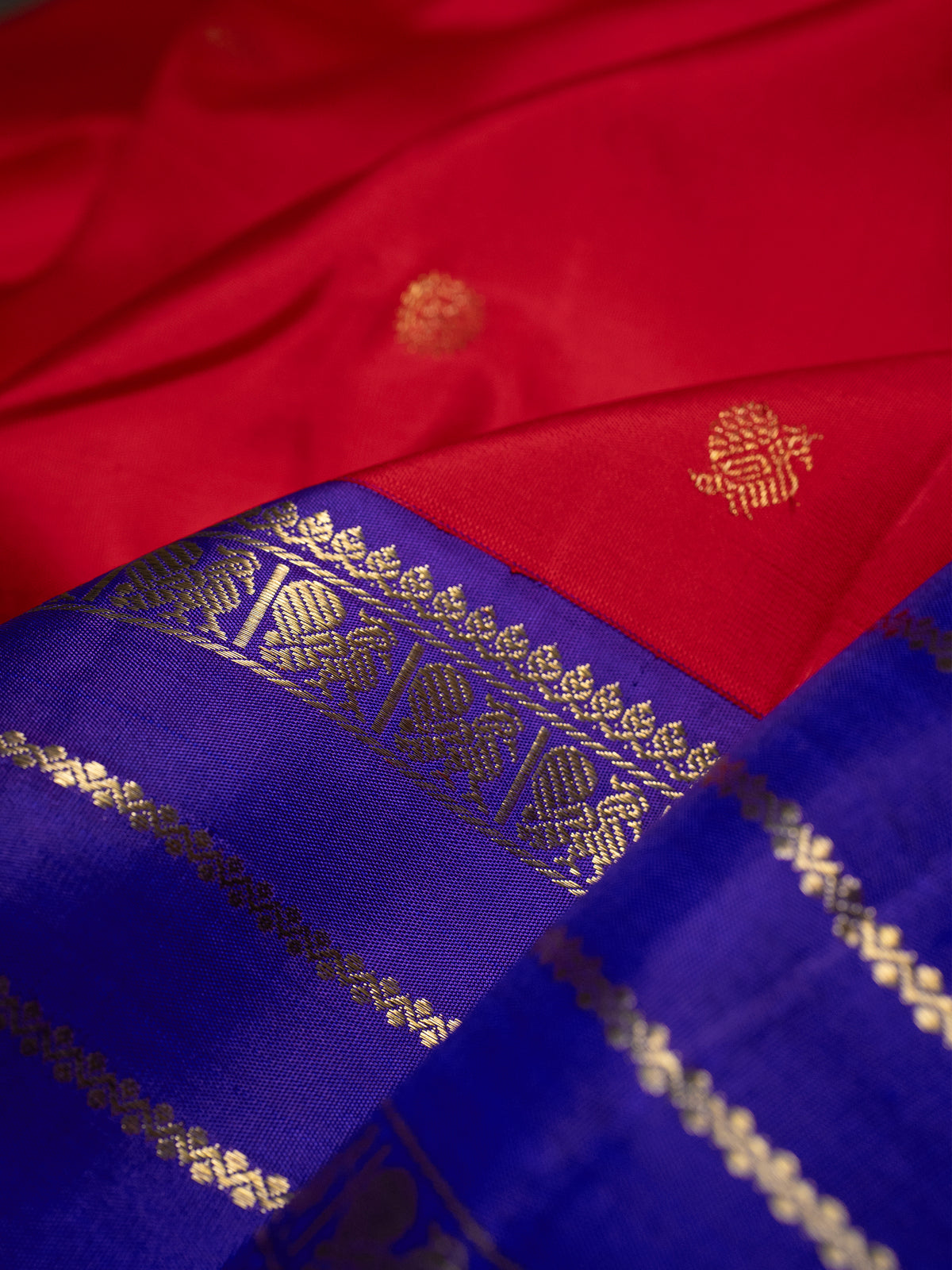 Red veldhari Korvai Kanjipuram Silk Saree CLSA5280