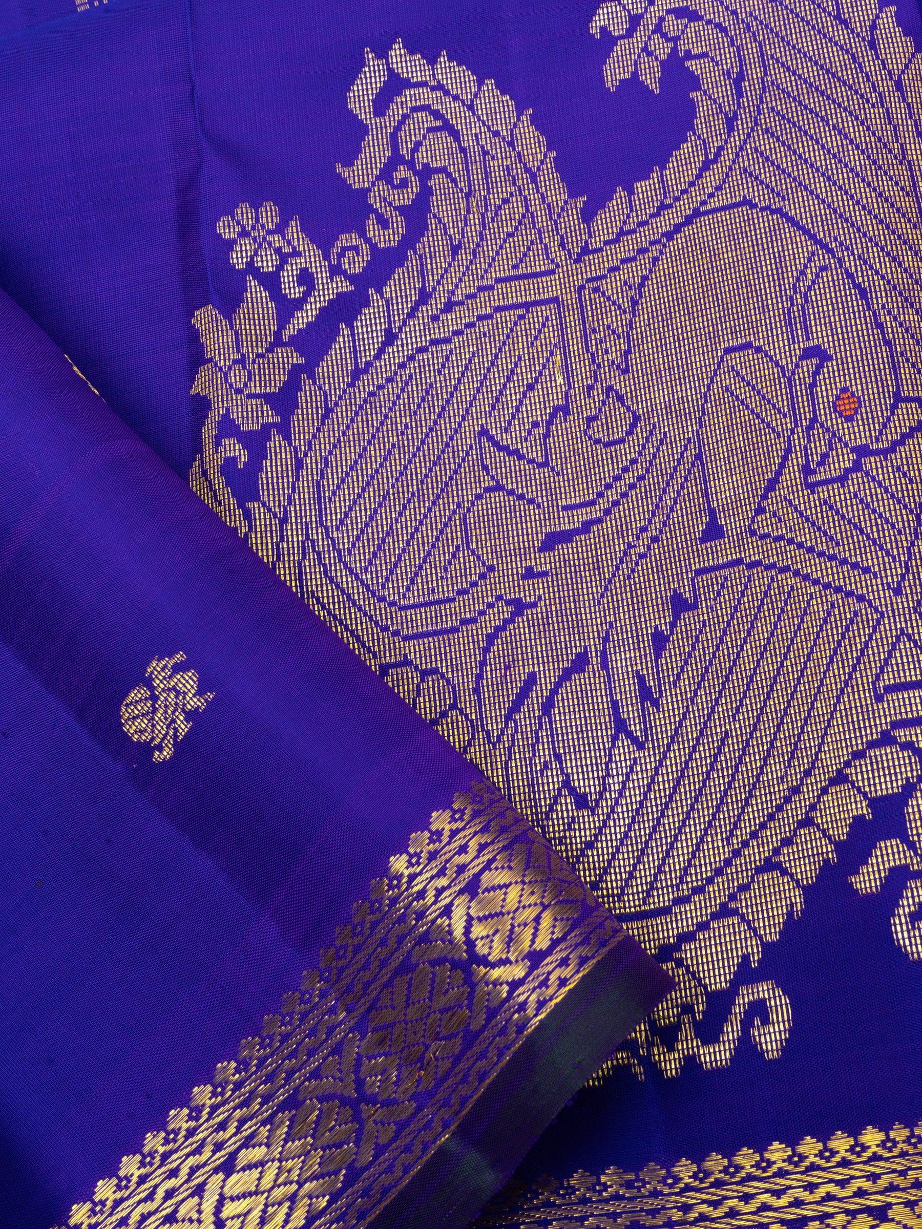 Royal blue corner Butta / Kanjipuram silk Saree CLSA6981