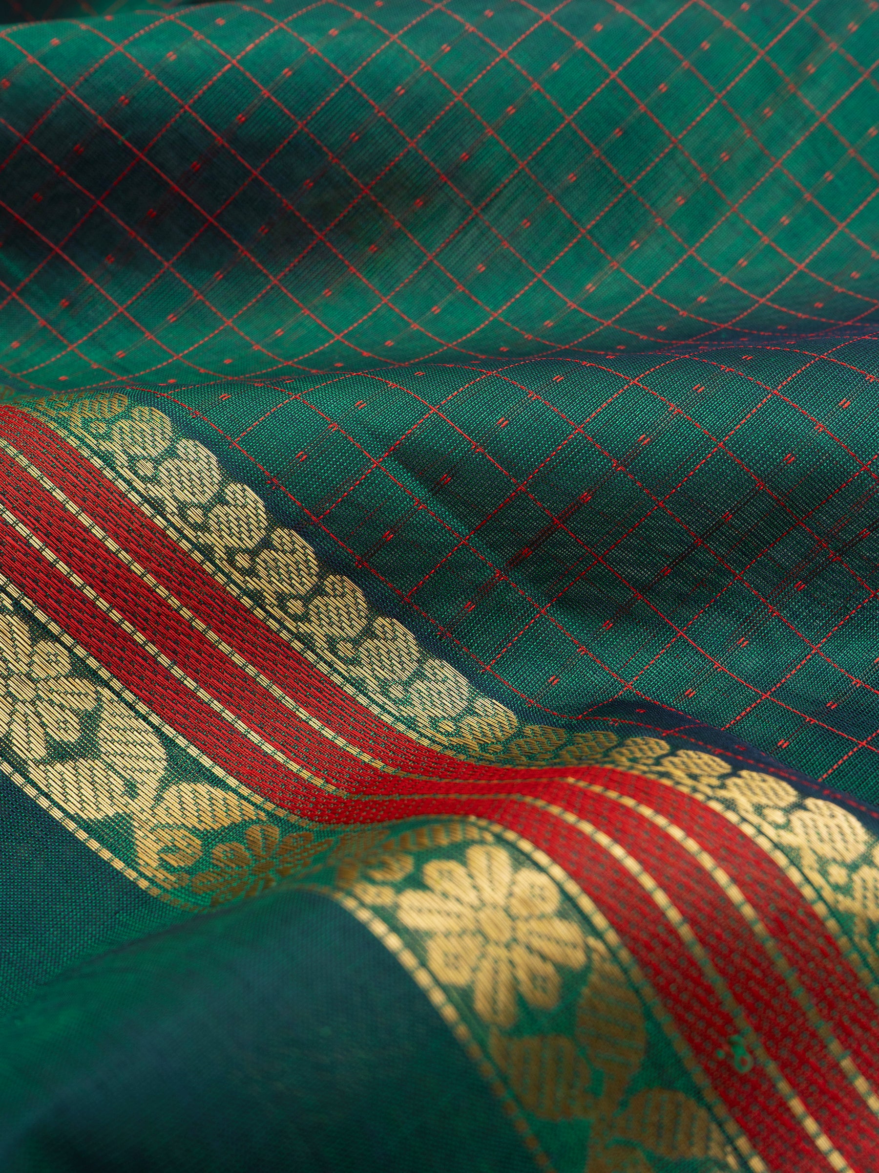 Green killi pallu / Silk Cotton Saree CLSA7269