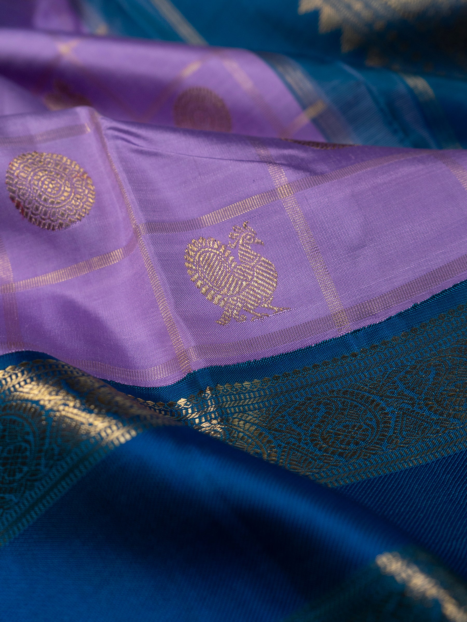 Lavender Zari Kattam Kanjipuram Silk Saree CLSA7325