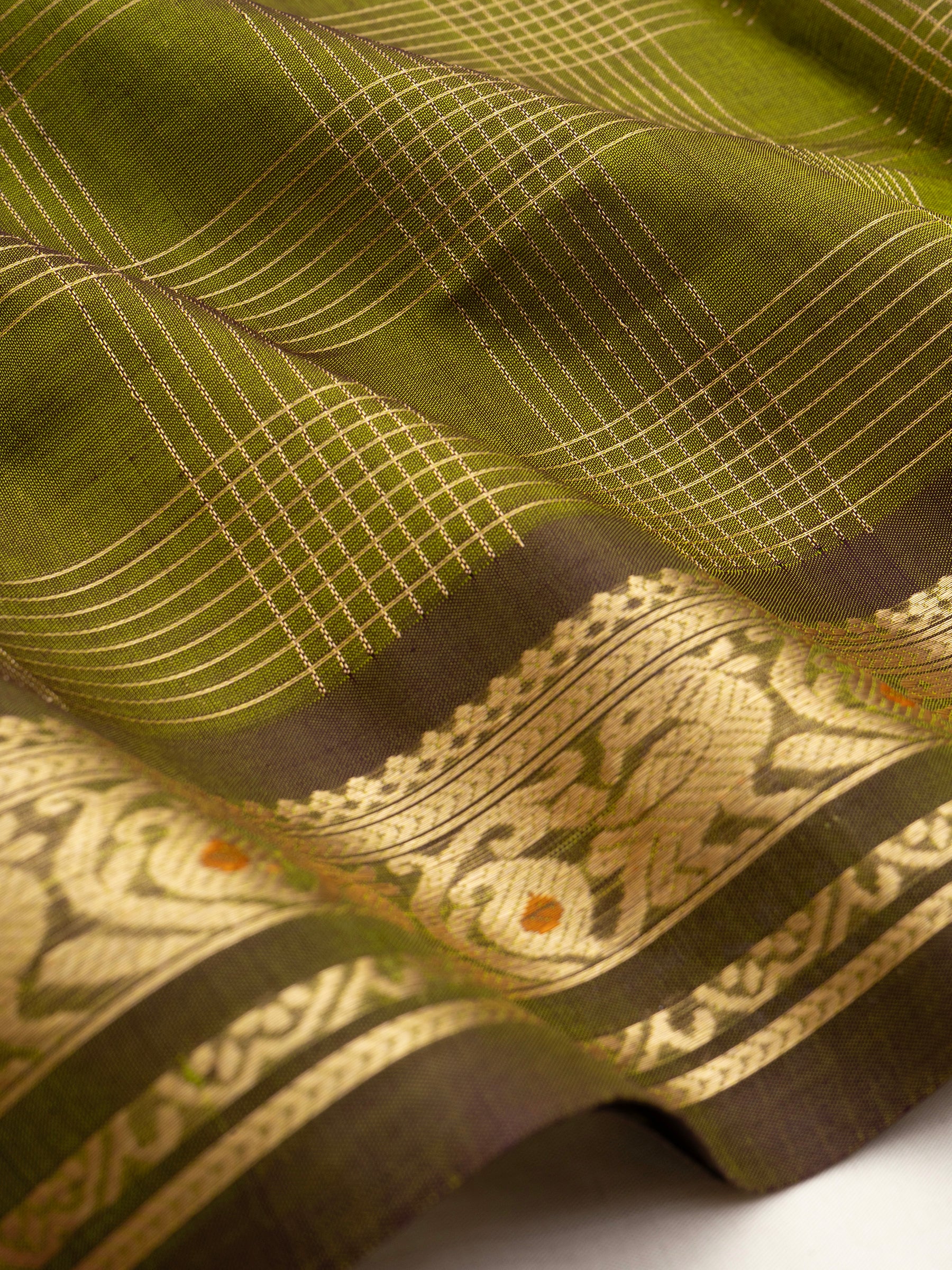 Green vintage kattam / Silk Cotton Saree CLSA7988