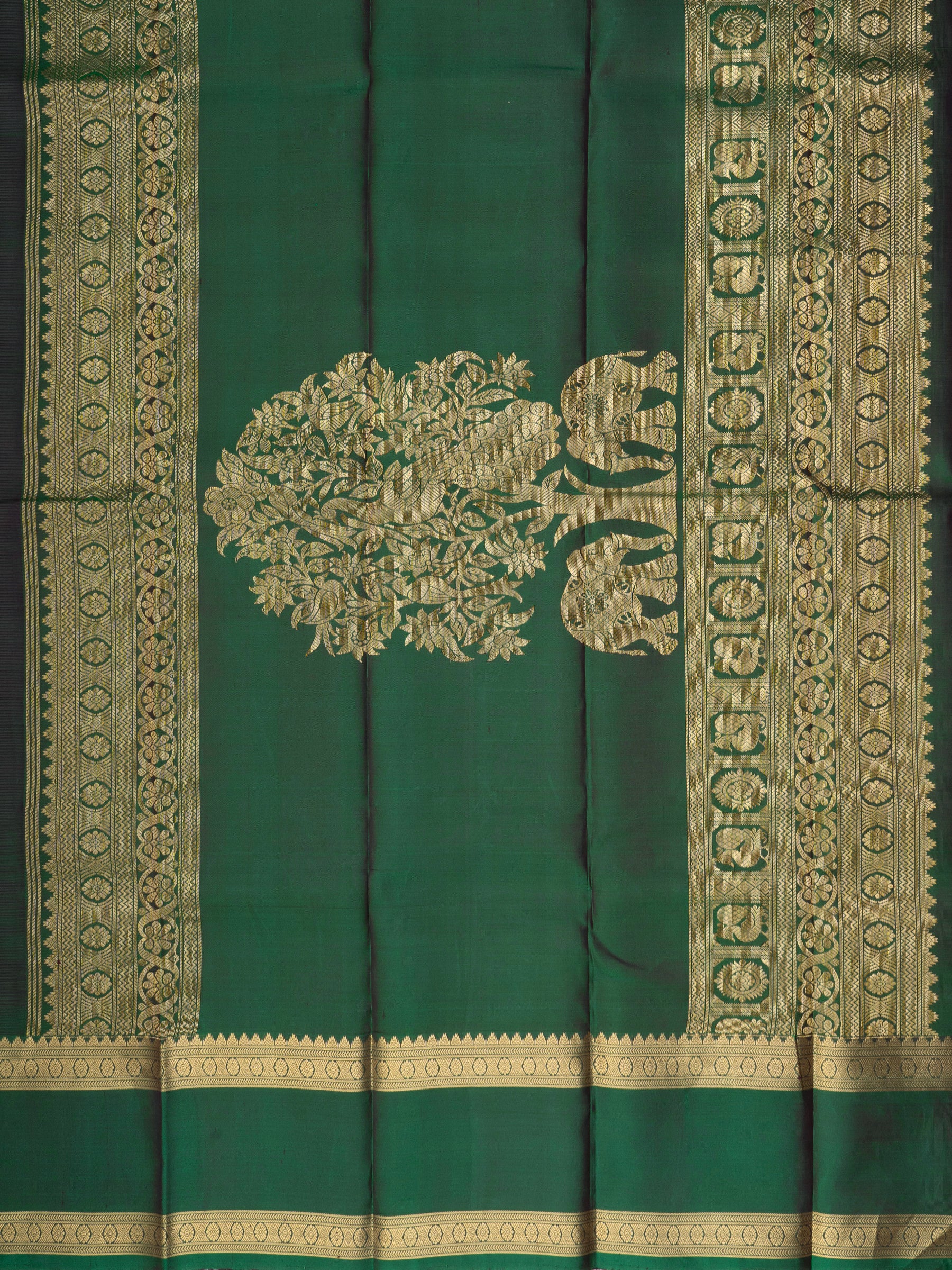 Deep purple and green rettapet border/ Special Edition Silk CLSA10163