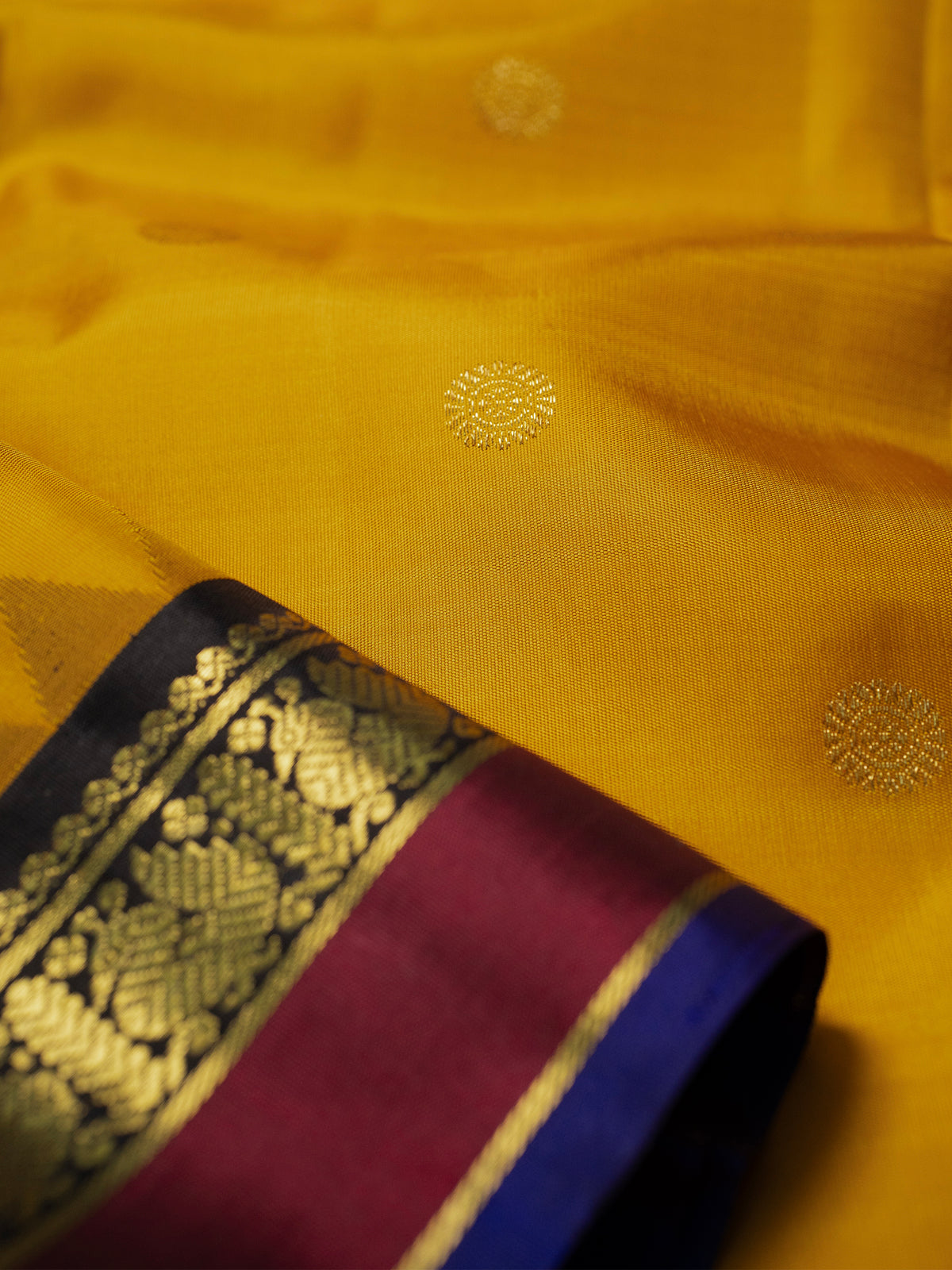 Yellow Kai Korvai /Kanjipuram Silk Saree CLSA8175